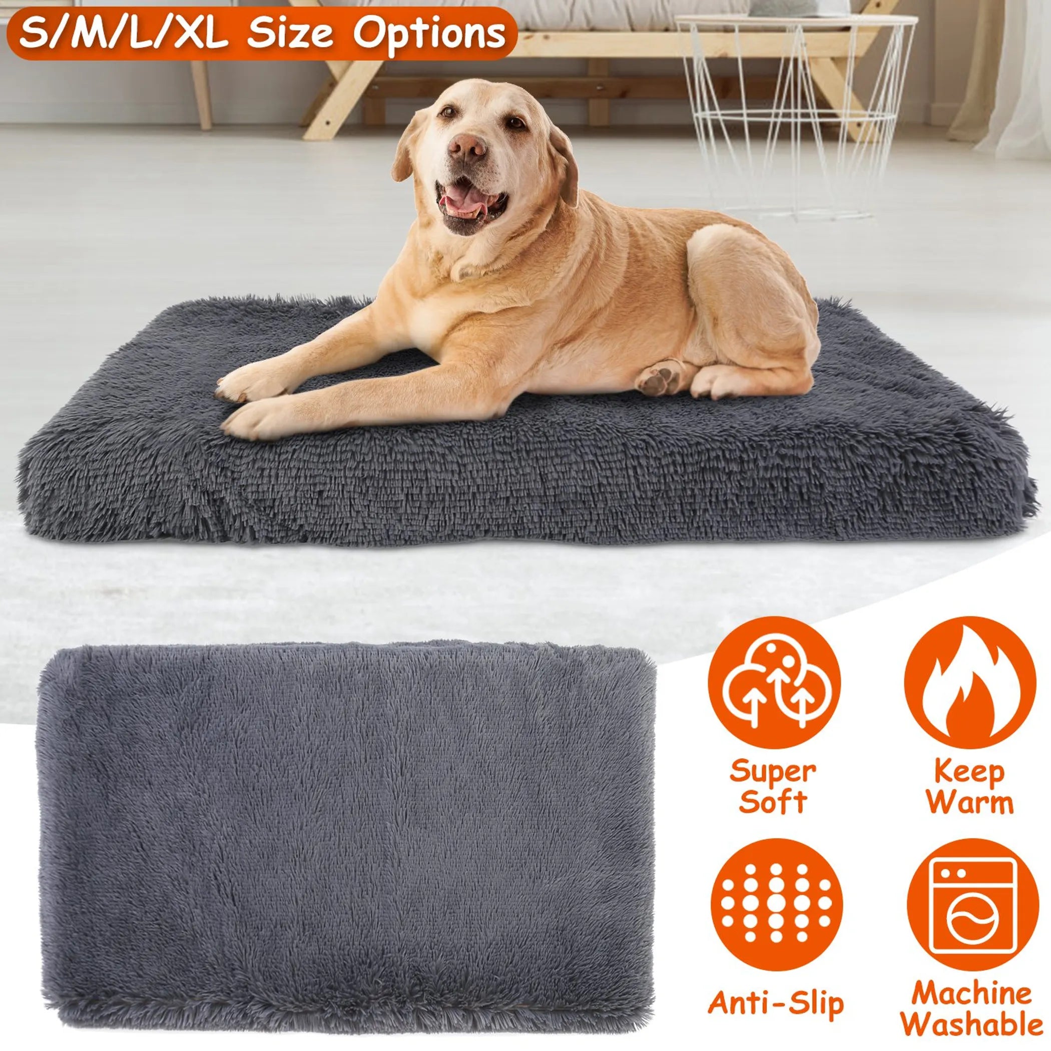 Dog Bed Soft Plush Cushion Cozy Warm Pet