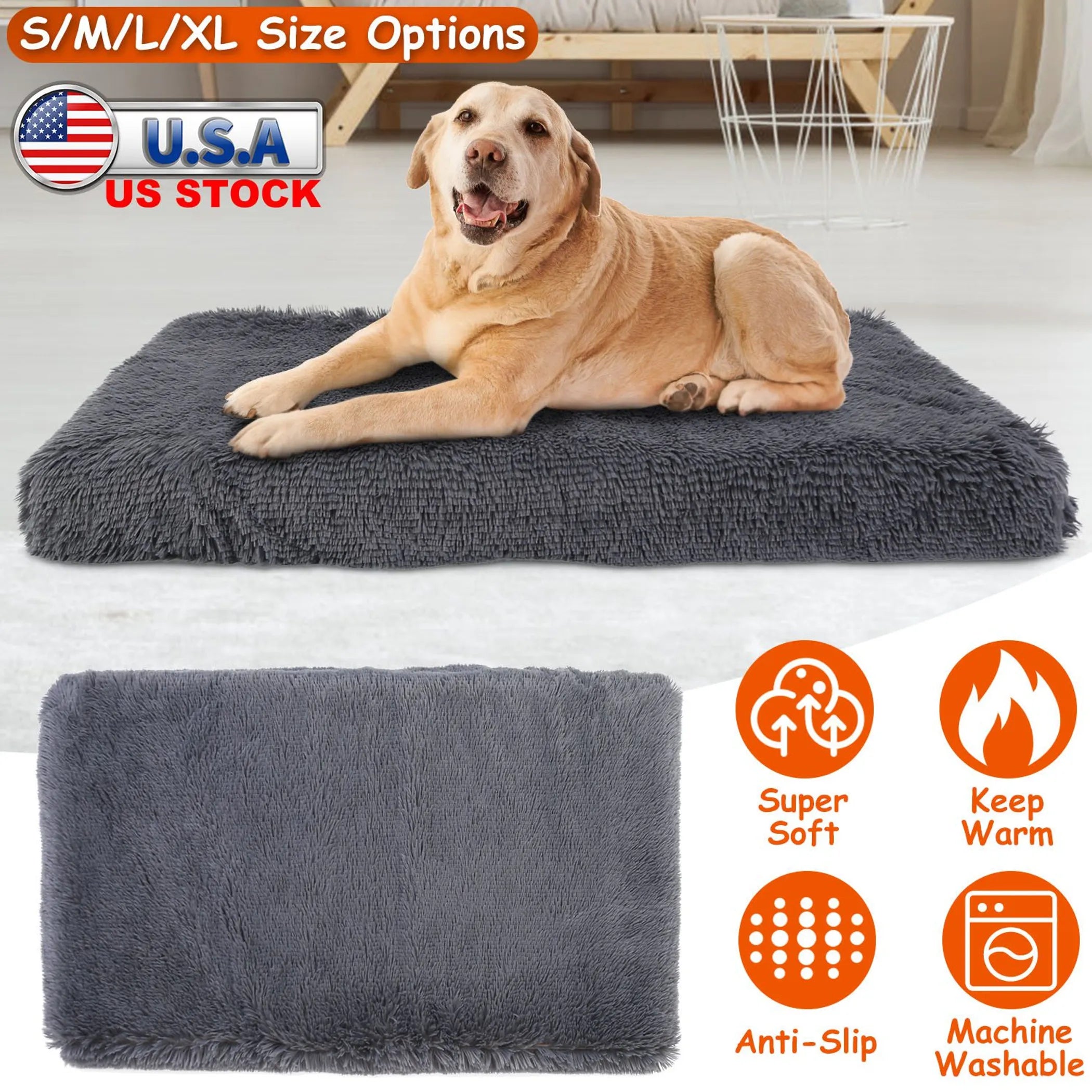 Dog Bed Soft Plush Cushion Cozy Warm Pet