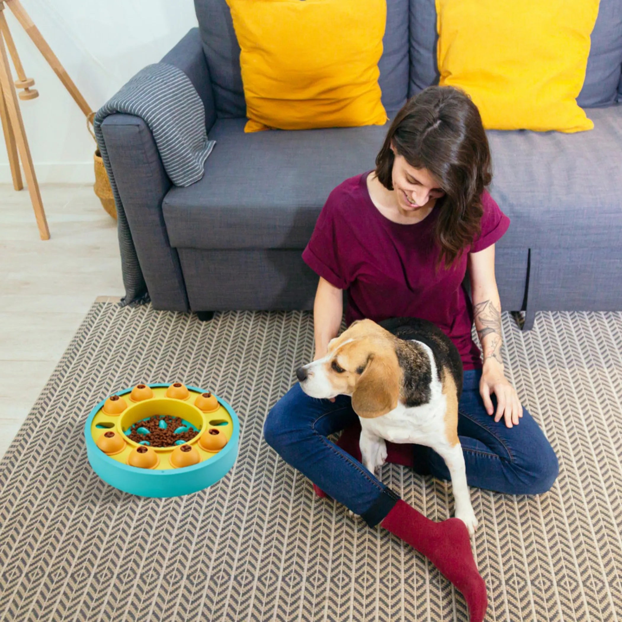 Dog Puzzle Food Feeder Slow Feeding Bowl