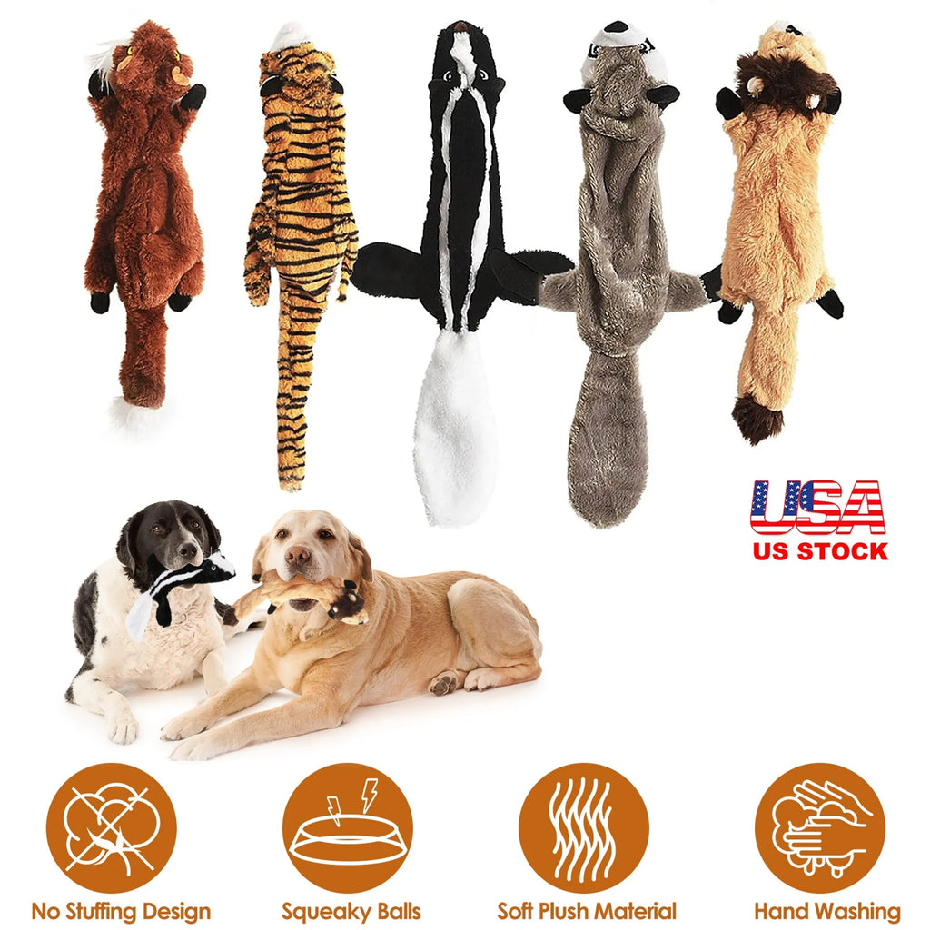 5Pcs Multi-Color Squeaky No Stuffing Dog Toys