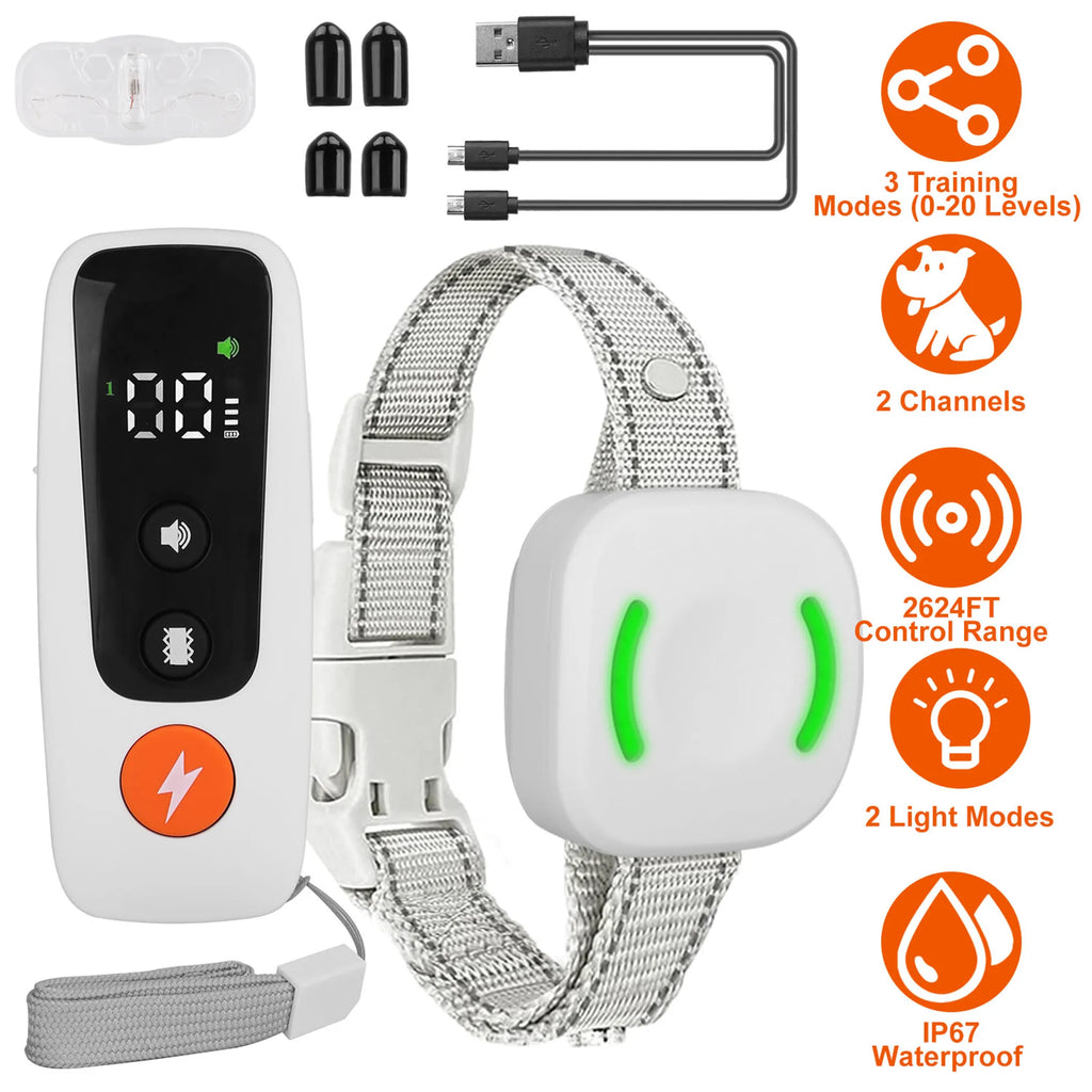 Electric Remote Training Collar IP67 Waterproof Rechargeable