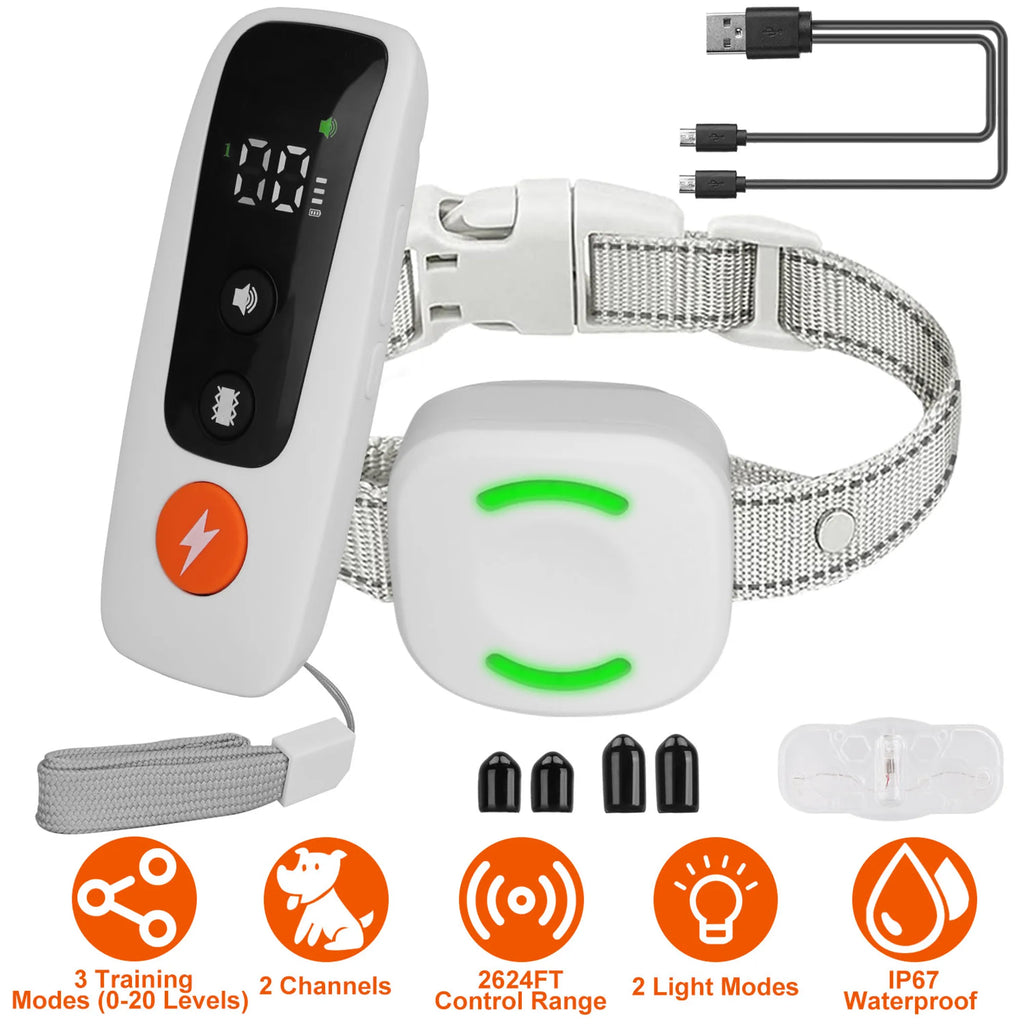 Electric Remote Training Collar IP67 Waterproof Rechargeable