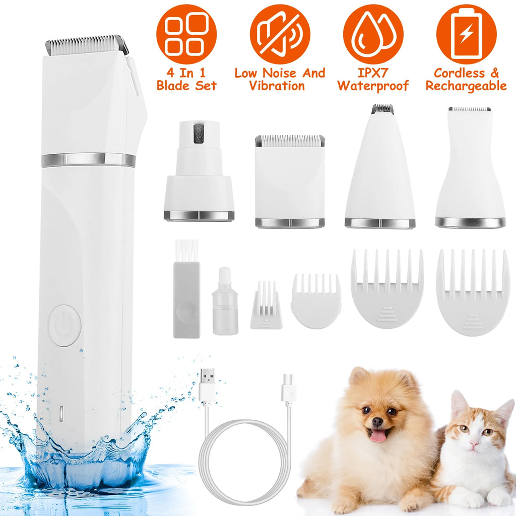 4 In 1 Electric Pet Dog Cat Grooming Kit