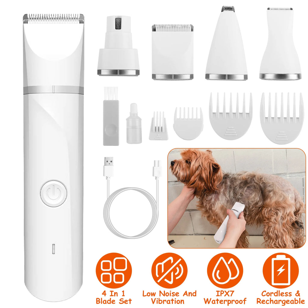 4 In 1 Electric Pet Dog Cat Grooming Kit