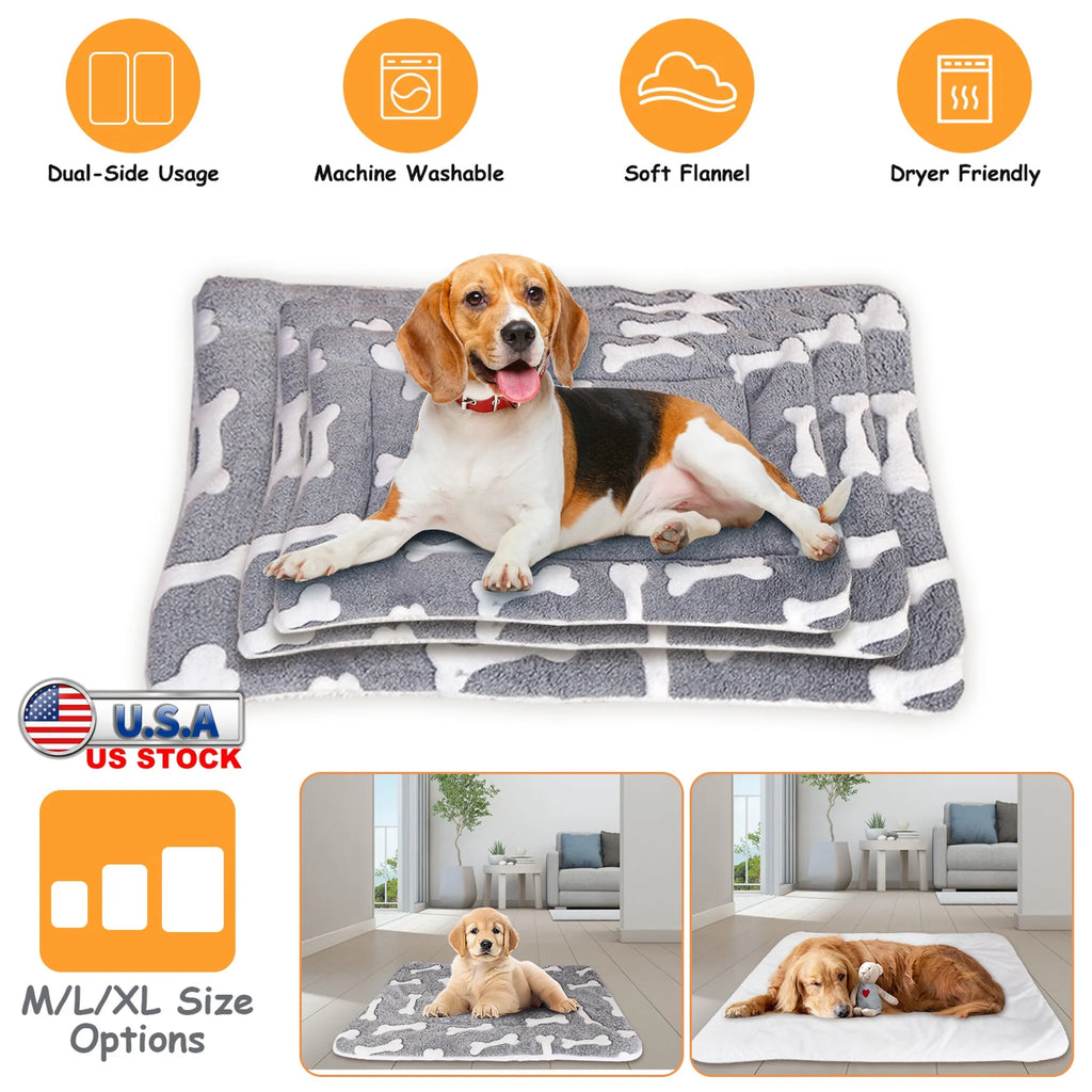 Dog Bed Mat Comfortable Flannel Dog Crate Pad