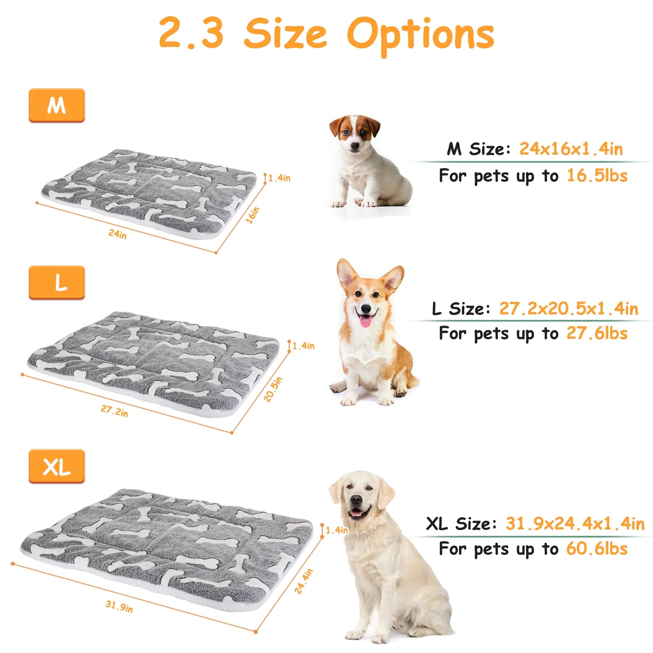 Dog Bed Mat Comfortable Flannel Dog Crate Pad