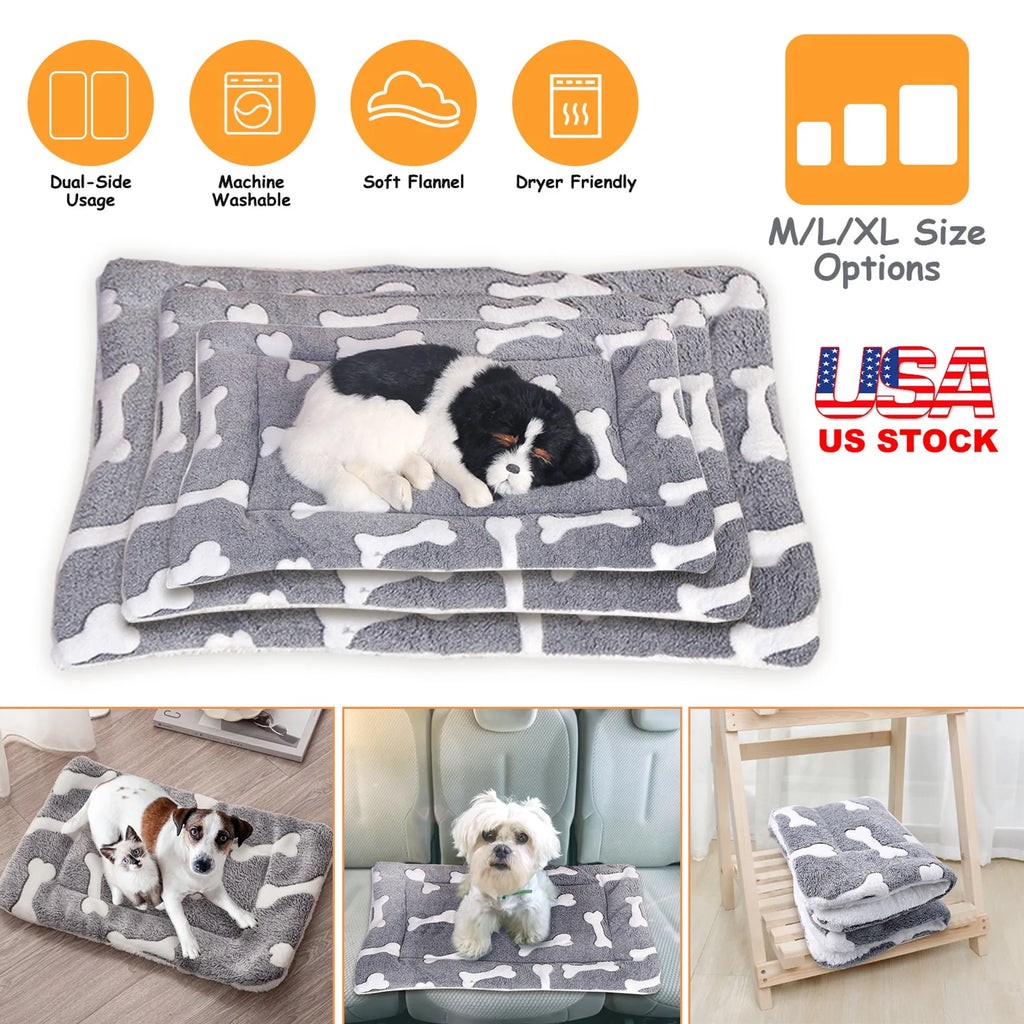 Dog Bed Mat Comfortable Flannel Dog Crate Pad