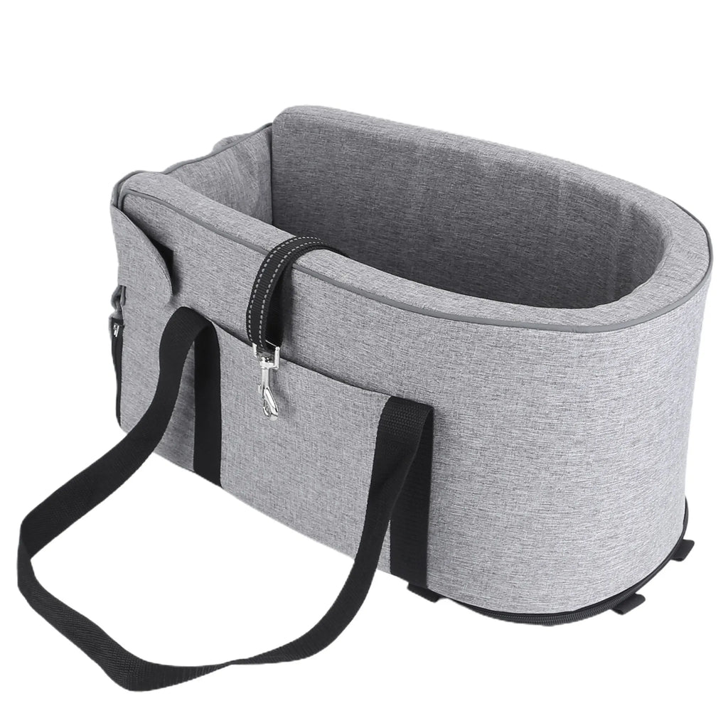 Console Pet Car Seat with Storage Pocket
