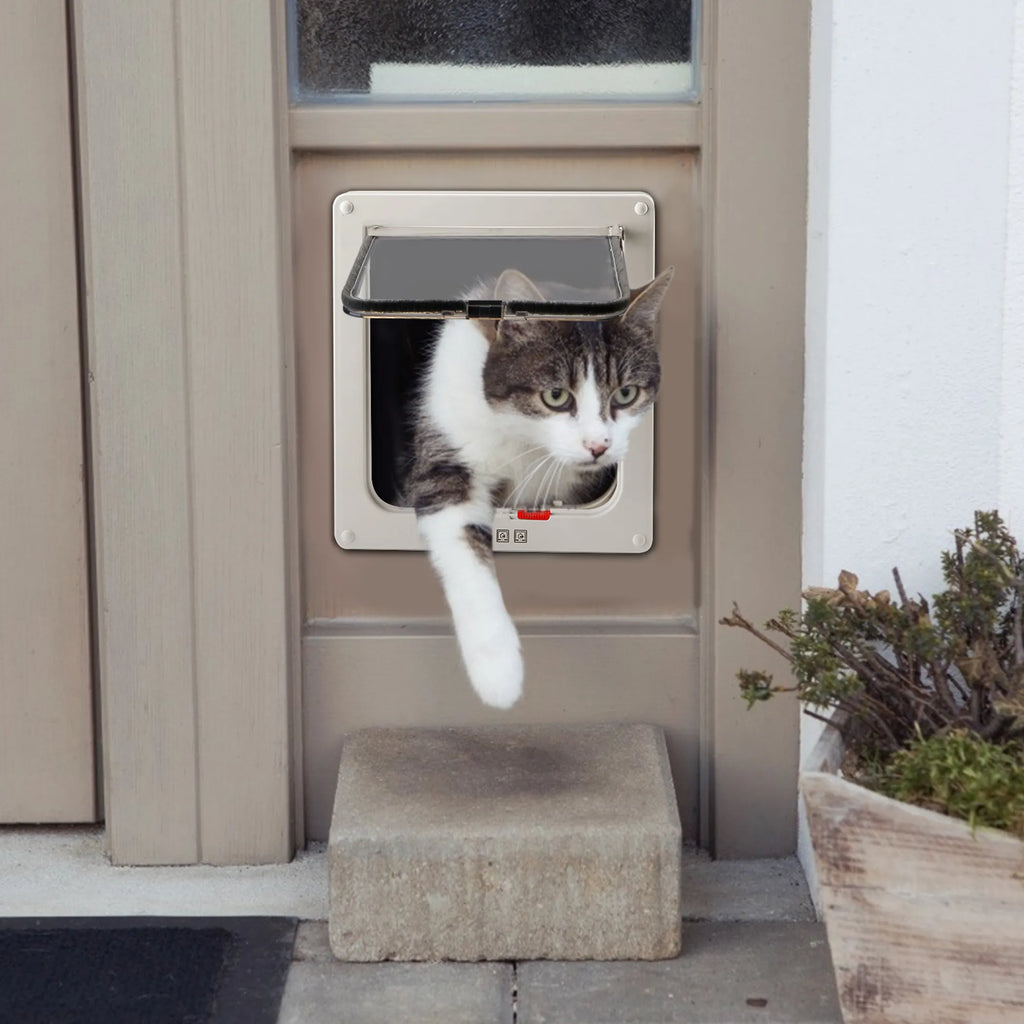 Cat Door Pet Gate 4 Way Locking Flap