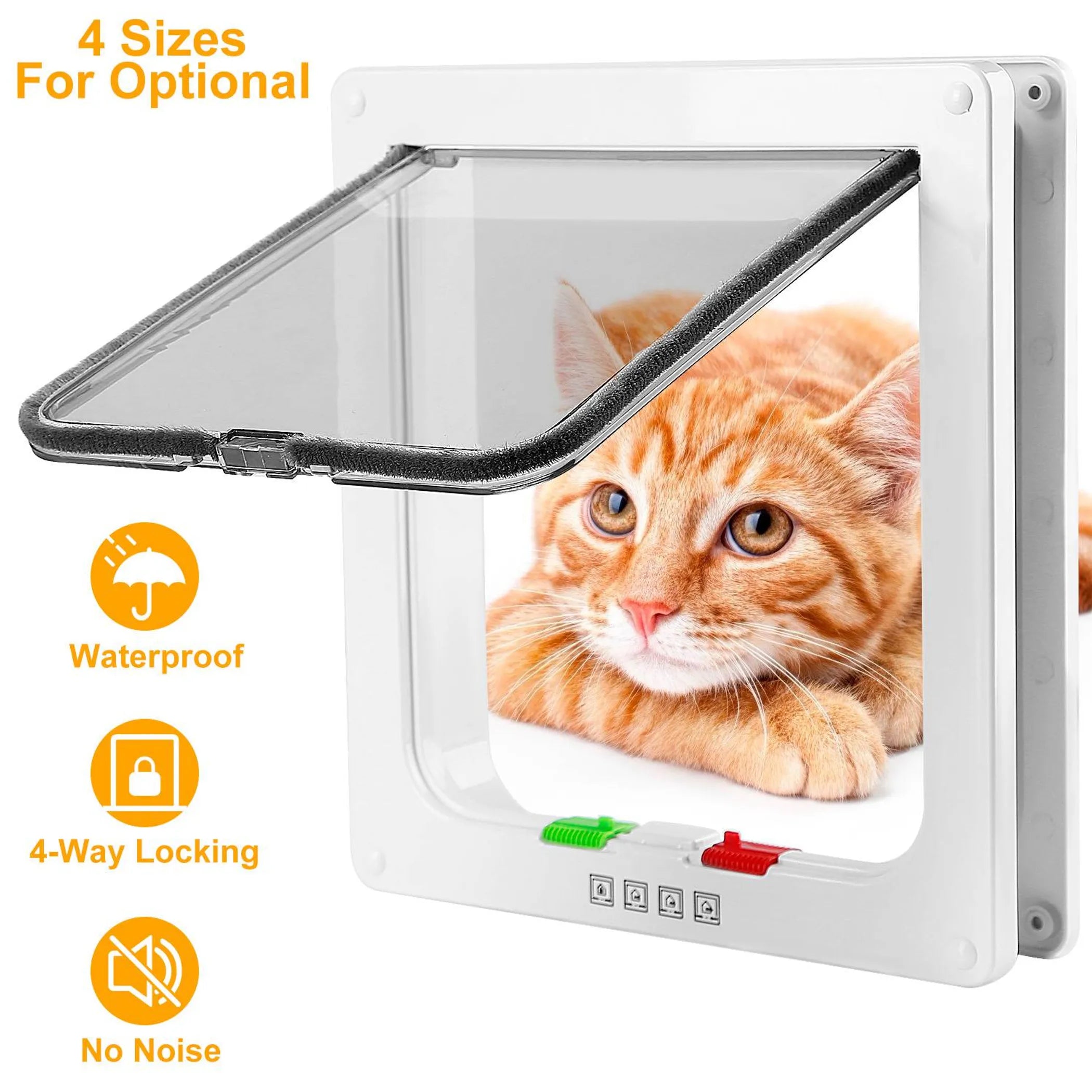 Cat Door Pet Gate 4 Way Locking Flap