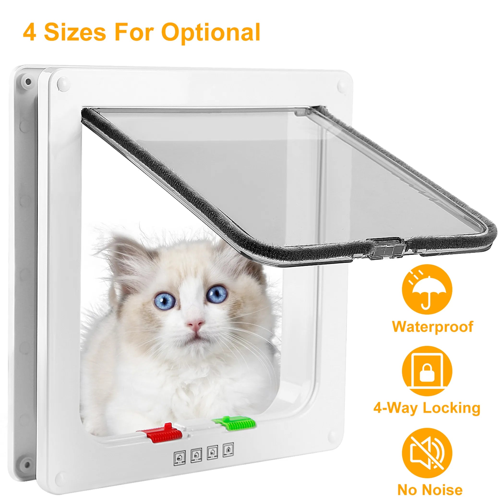 Cat Door Pet Gate 4 Way Locking Flap