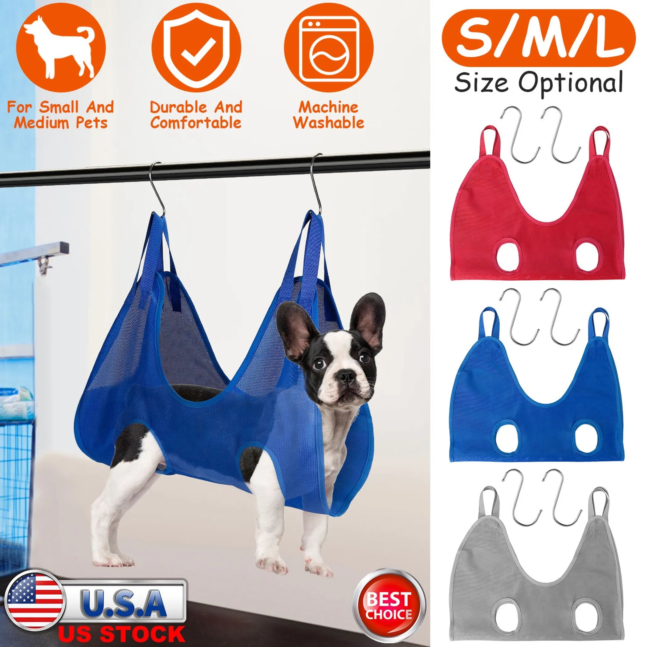 Cat Dog Hammock Helper Pet Grooming Hammock Harness Restraint Bag