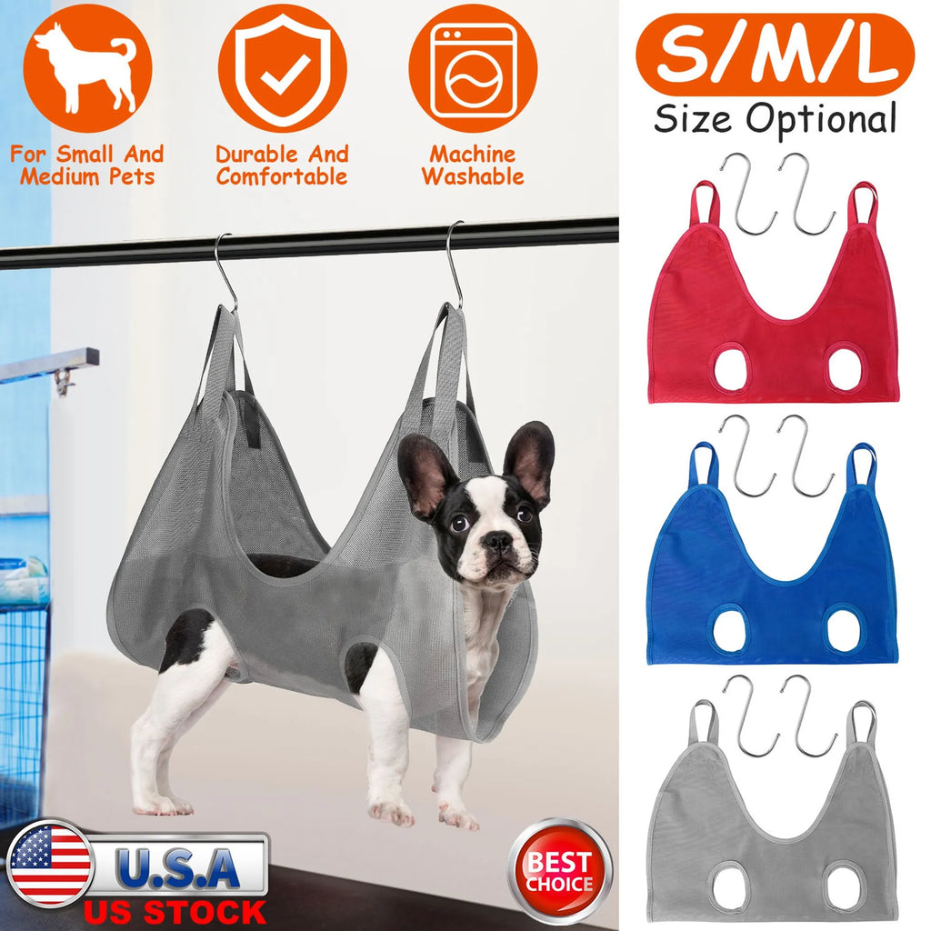 Cat Dog Hammock Helper Pet Grooming Hammock Harness Restraint Bag