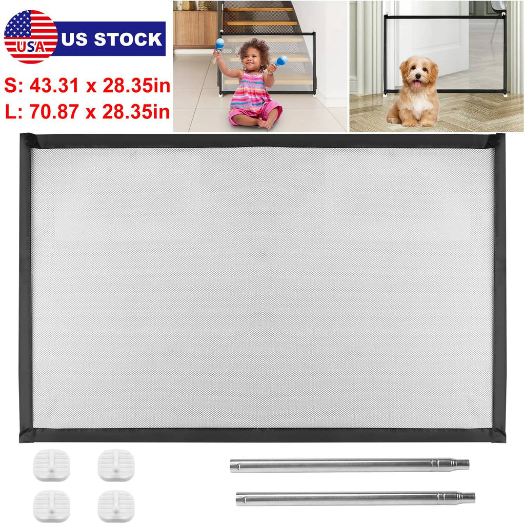 Dog Gate Dog Pet Baby Security Guard Gate Folding Safety Mesh Fence
