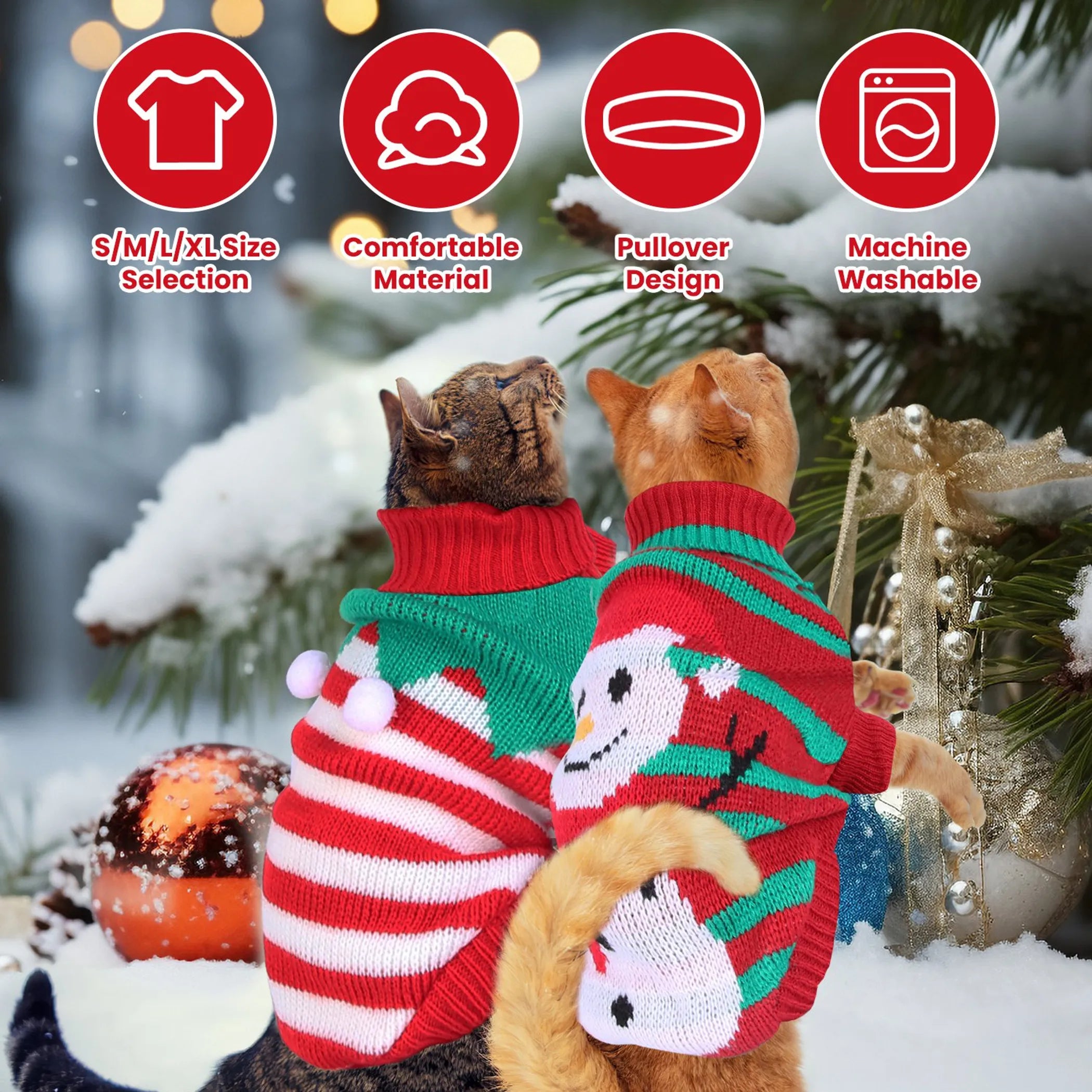 Pet Christmas Turtleneck Sweater Dog Cat Christmas Clothes