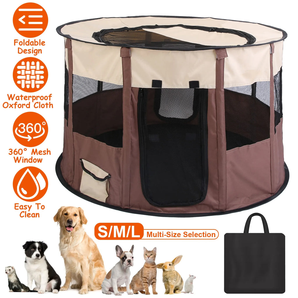 Foldable Playpen for Dog with Carry Bag