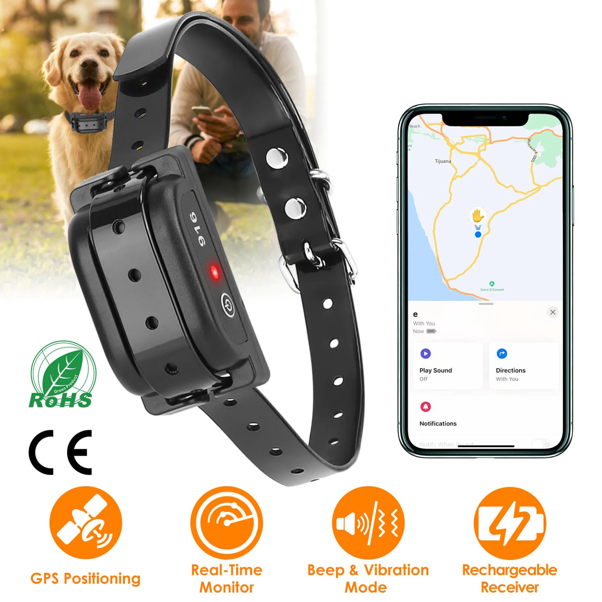 Dog Wireless Fence Collar Receiver GPS Tracker