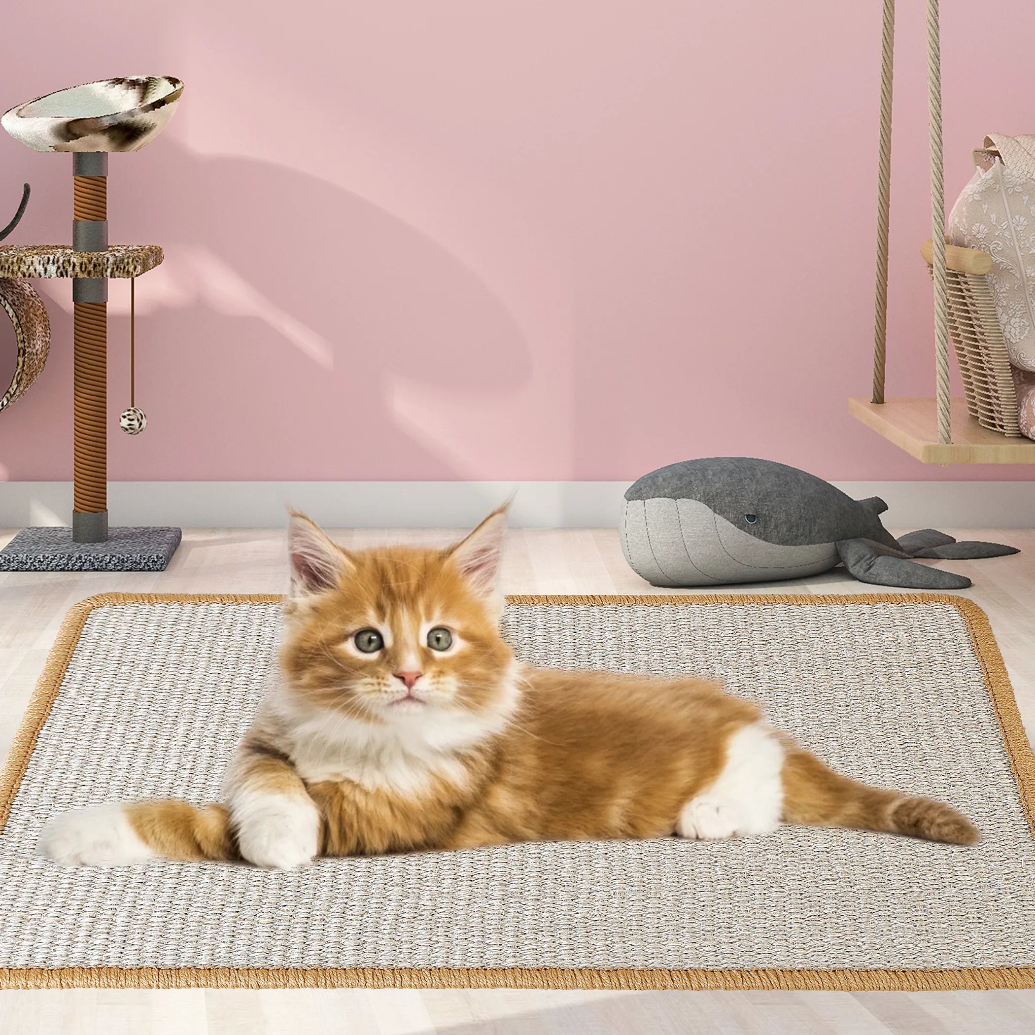 Cat Scratching Mat 	Natural Sisal Anti-Slip Mat