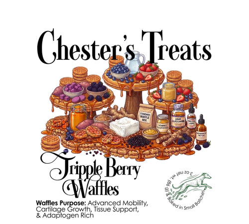 Chester Triple Berry Waffle Dog Treats with Glucosamine