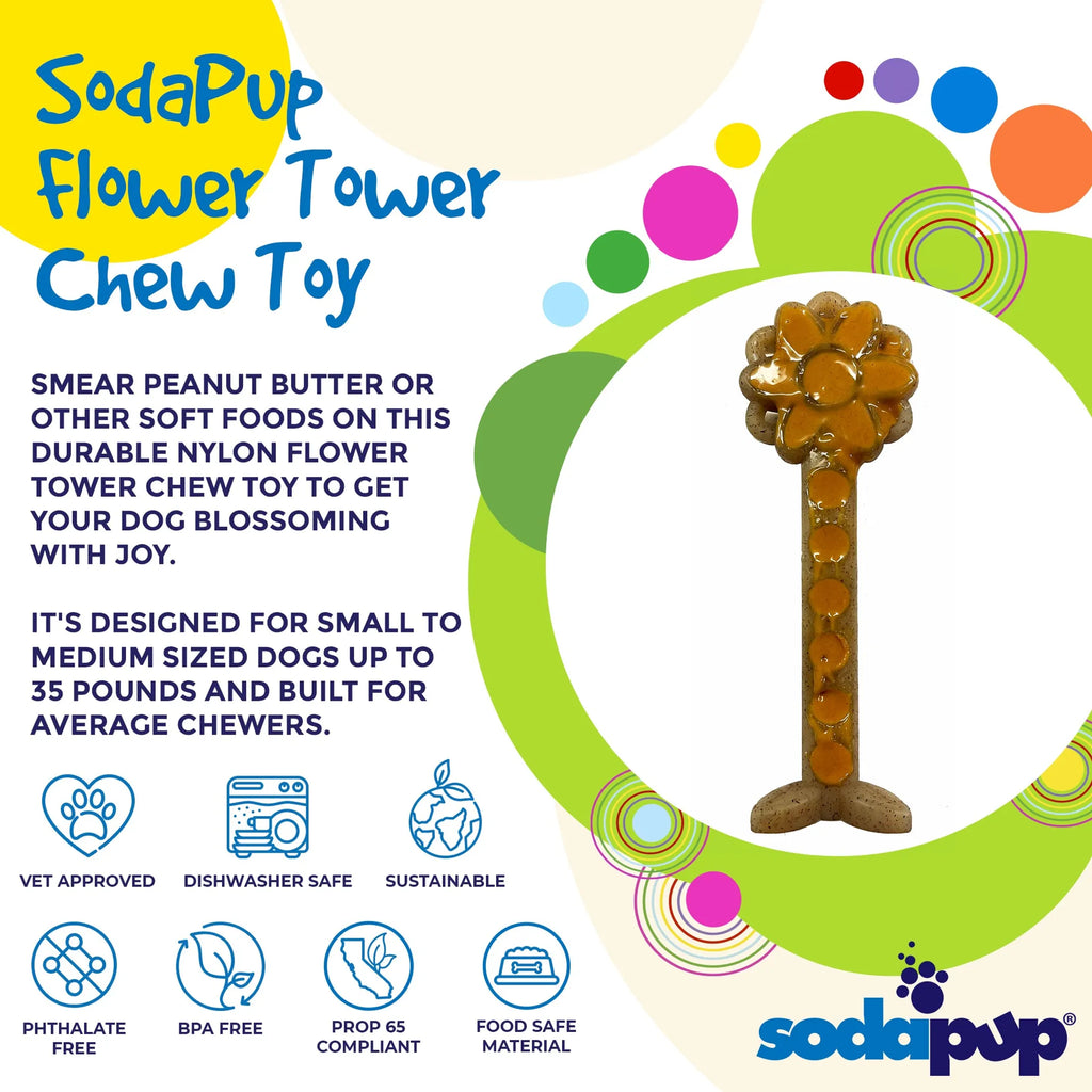 Flower Tower Nylon Chew Toy for Aggressive Chewers  Enrichment Toy