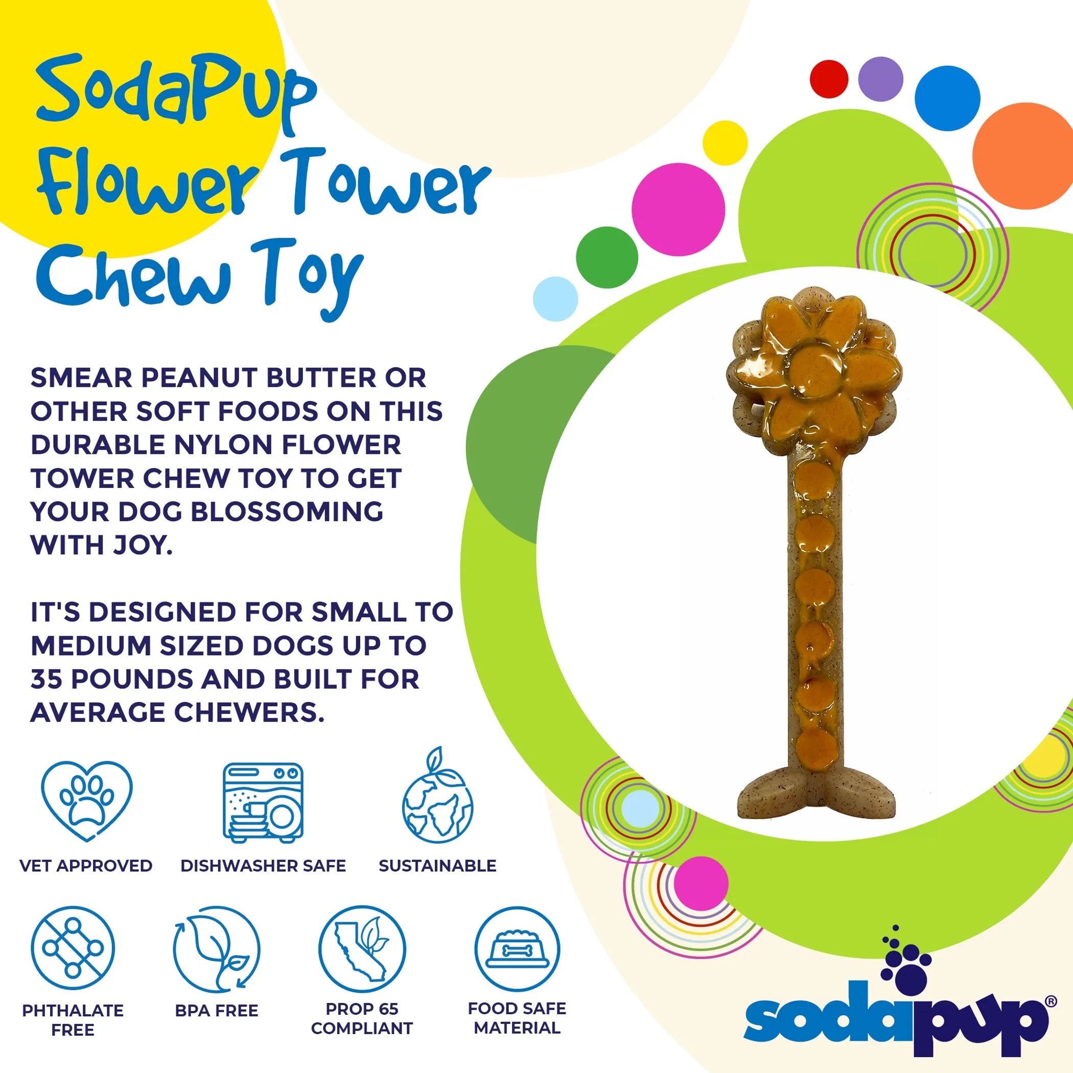 Flower Tower Nylon Chew Toy for Aggressive Chewers  Enrichment Toy