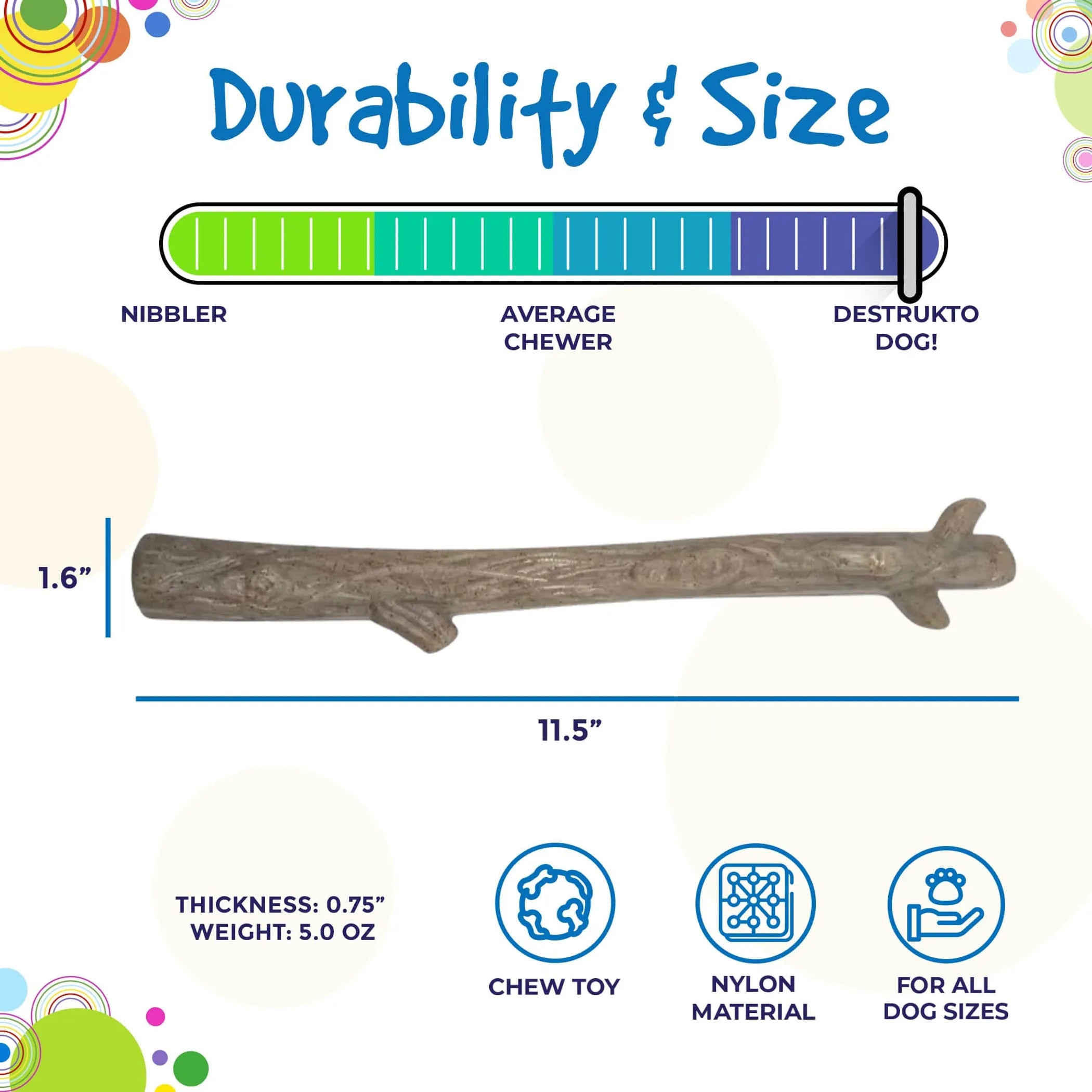 Durable Nylon Chew Stick for Power Chewers | Indestructible Dog Toy