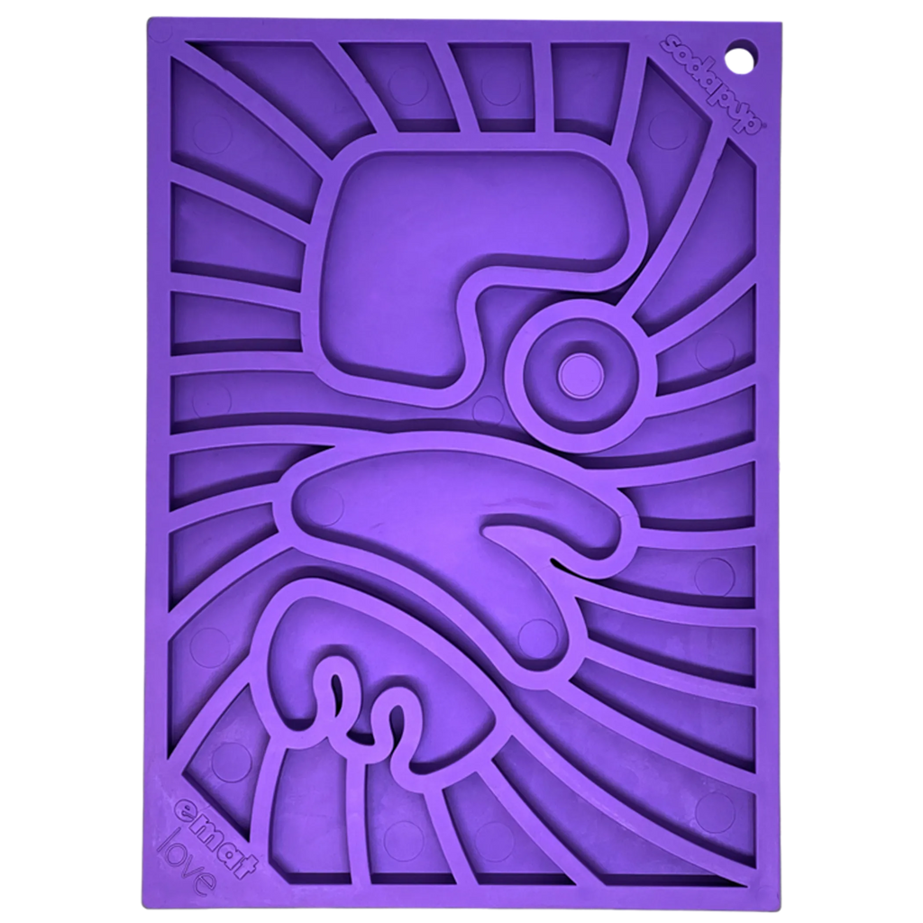 Groovy Love eMat - Small Enrichment Lick Mat| Retro Peace & Love Design