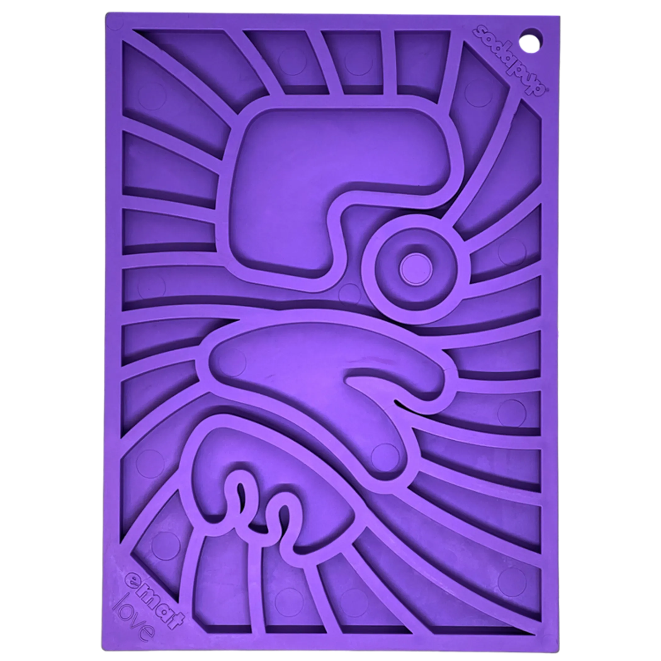 Groovy Love eMat - Small Enrichment Lick Mat| Retro Peace & Love Design