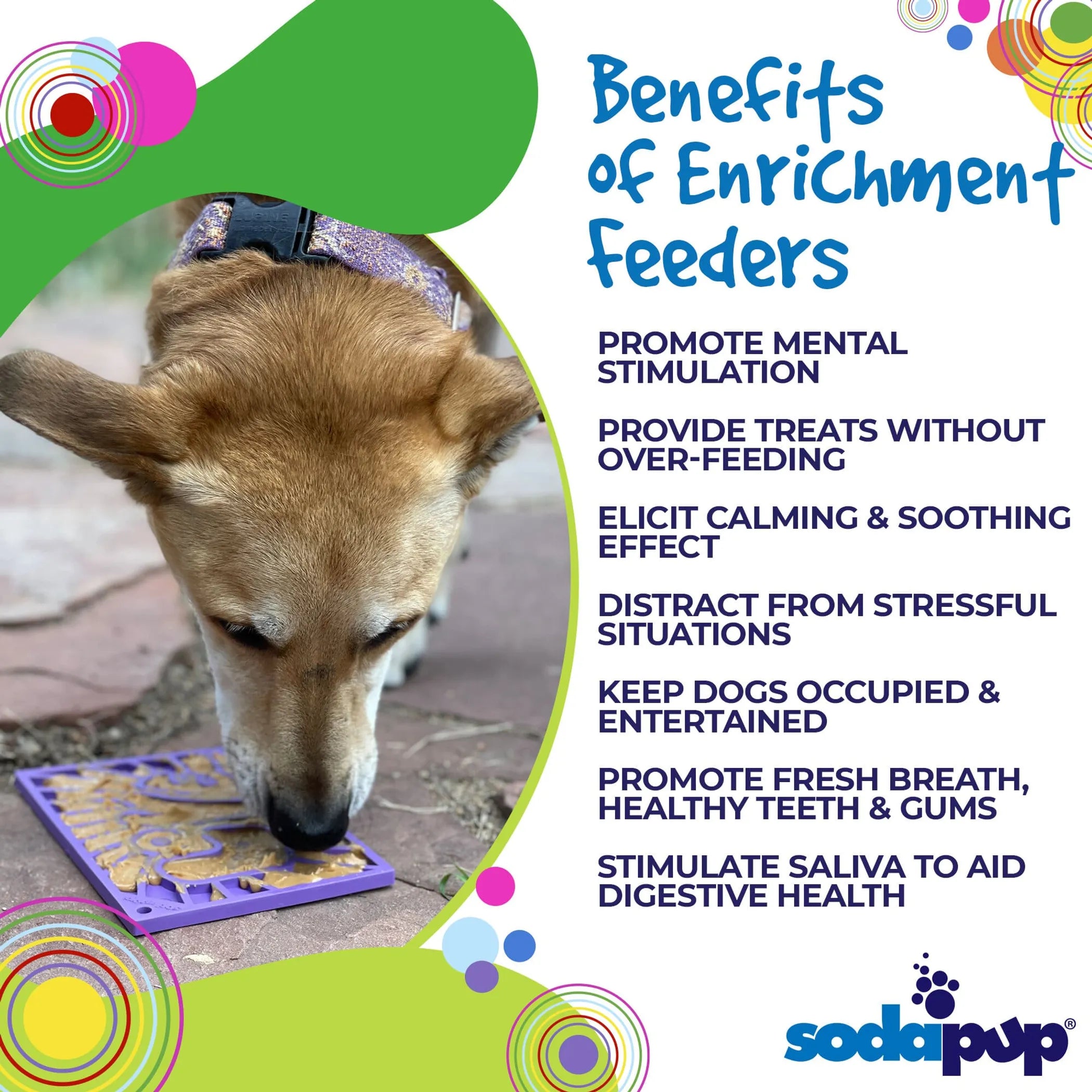 Groovy Love eMat - Small Enrichment Lick Mat| Retro Peace & Love Design