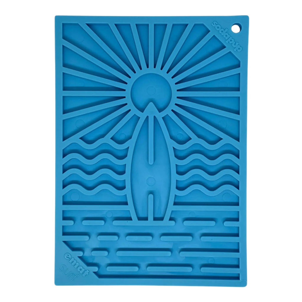 Surf's Up eMat - Small Lickmat for Dogs and Cats | Beach-Themed Design