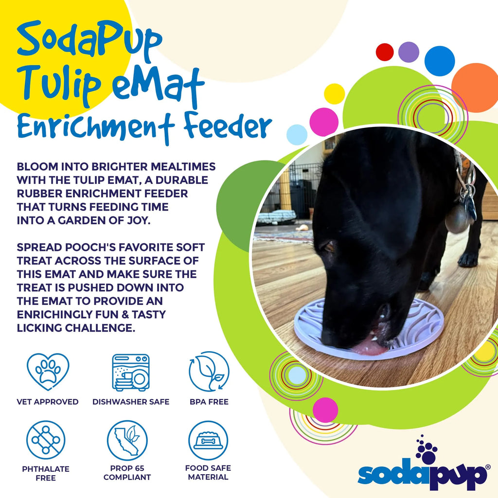 Tulip Design eMat - Enrichment Lick Mat For Dogs and Cats
