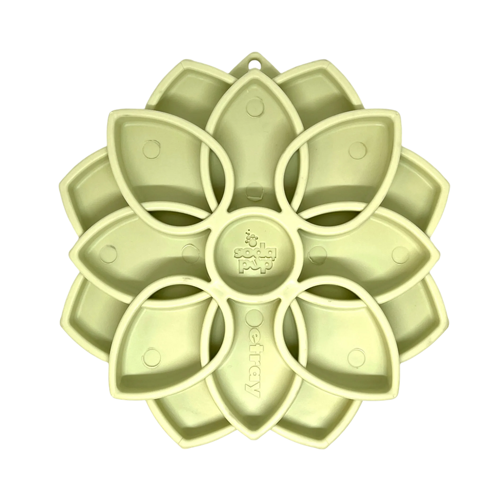 Mandala Softie eTray Shallow Slow Feeder Dog Bowl with Suction Cups