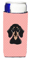 Checkerboard Design with Dog Ultra Hugger for slim cans