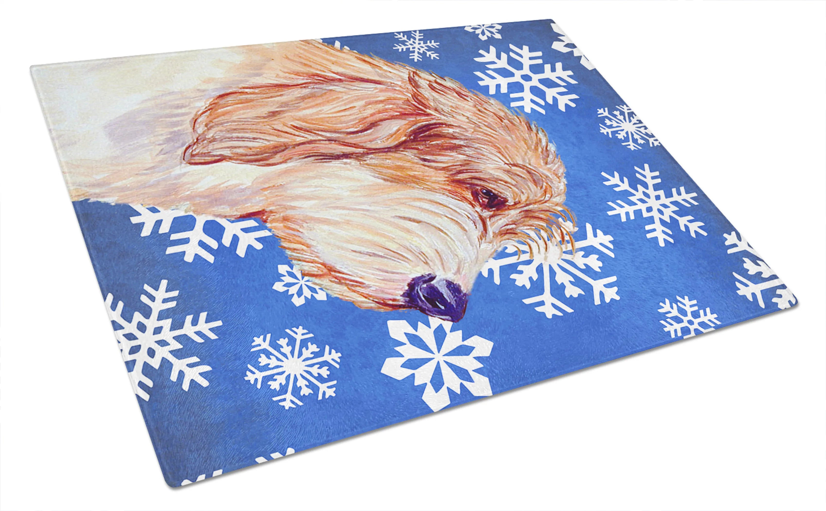 Christmas Design Dog Print Glass Cutting Board Large - Size: 12 X 15 | Pack Of: 1
