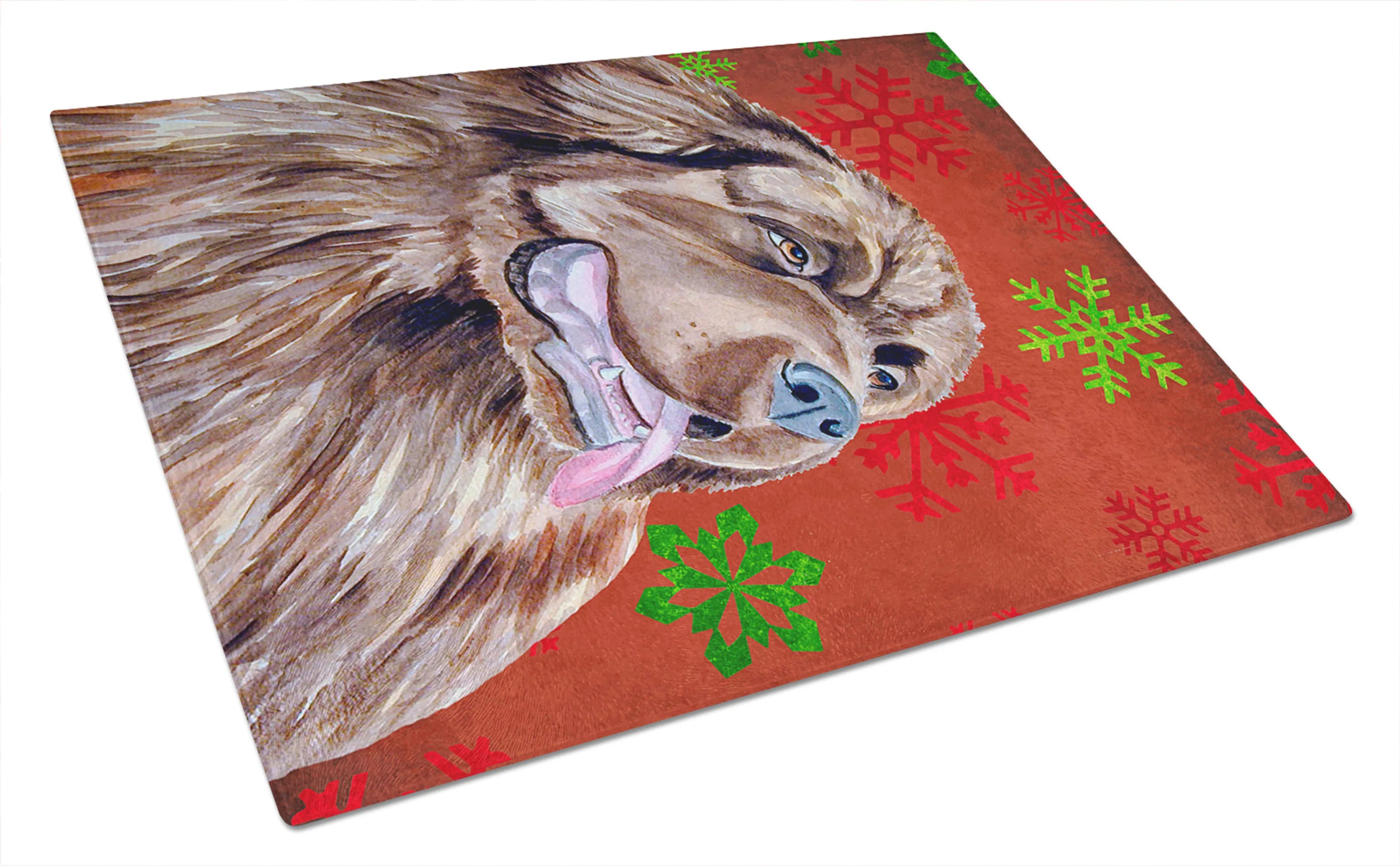 Christmas Design Dog Print Glass Cutting Board Large - Size: 12 X 15 | Pack Of: 1