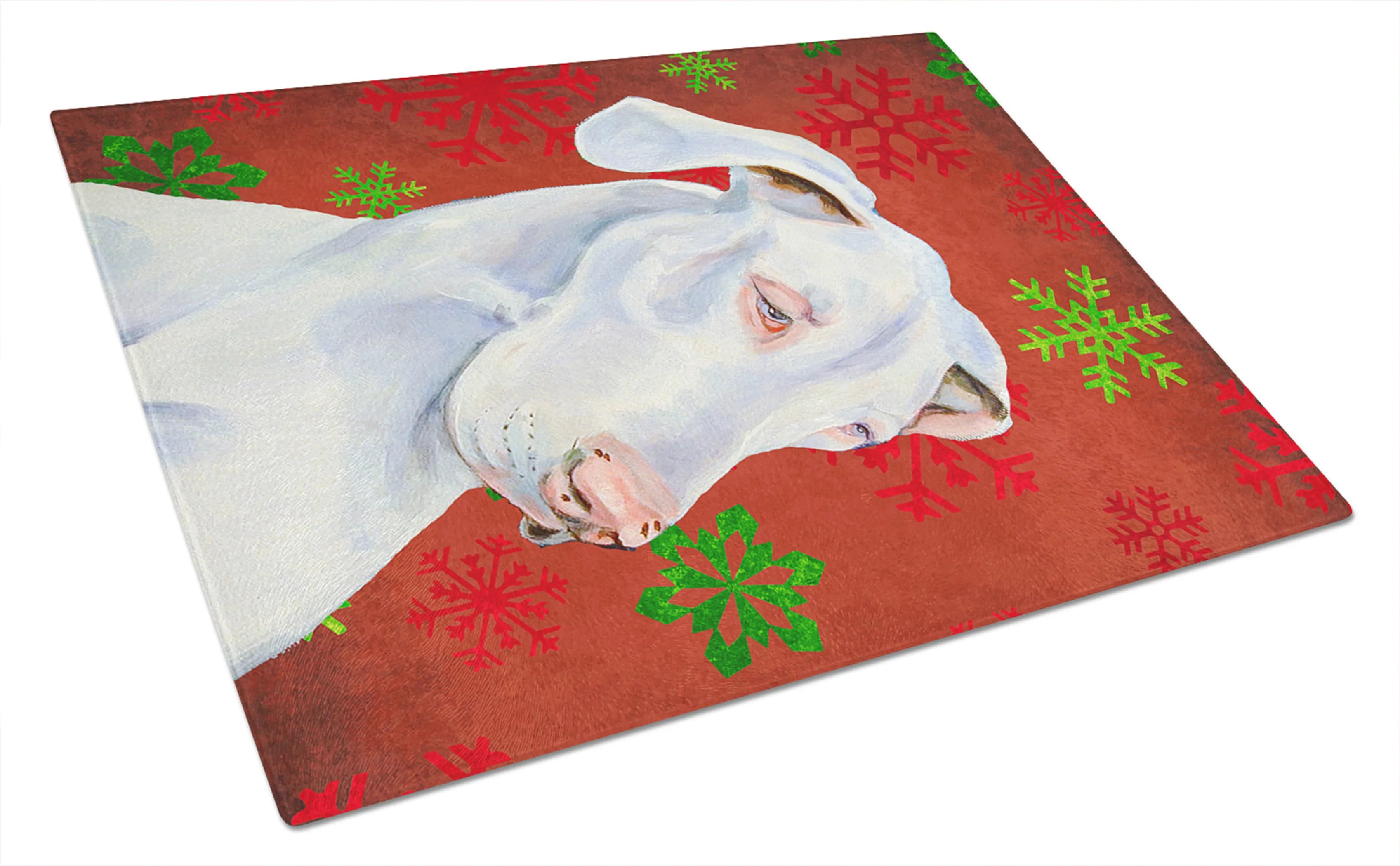 Christmas Design Dog Print Glass Cutting Board Large - Size: 12 X 15 | Pack Of: 1
