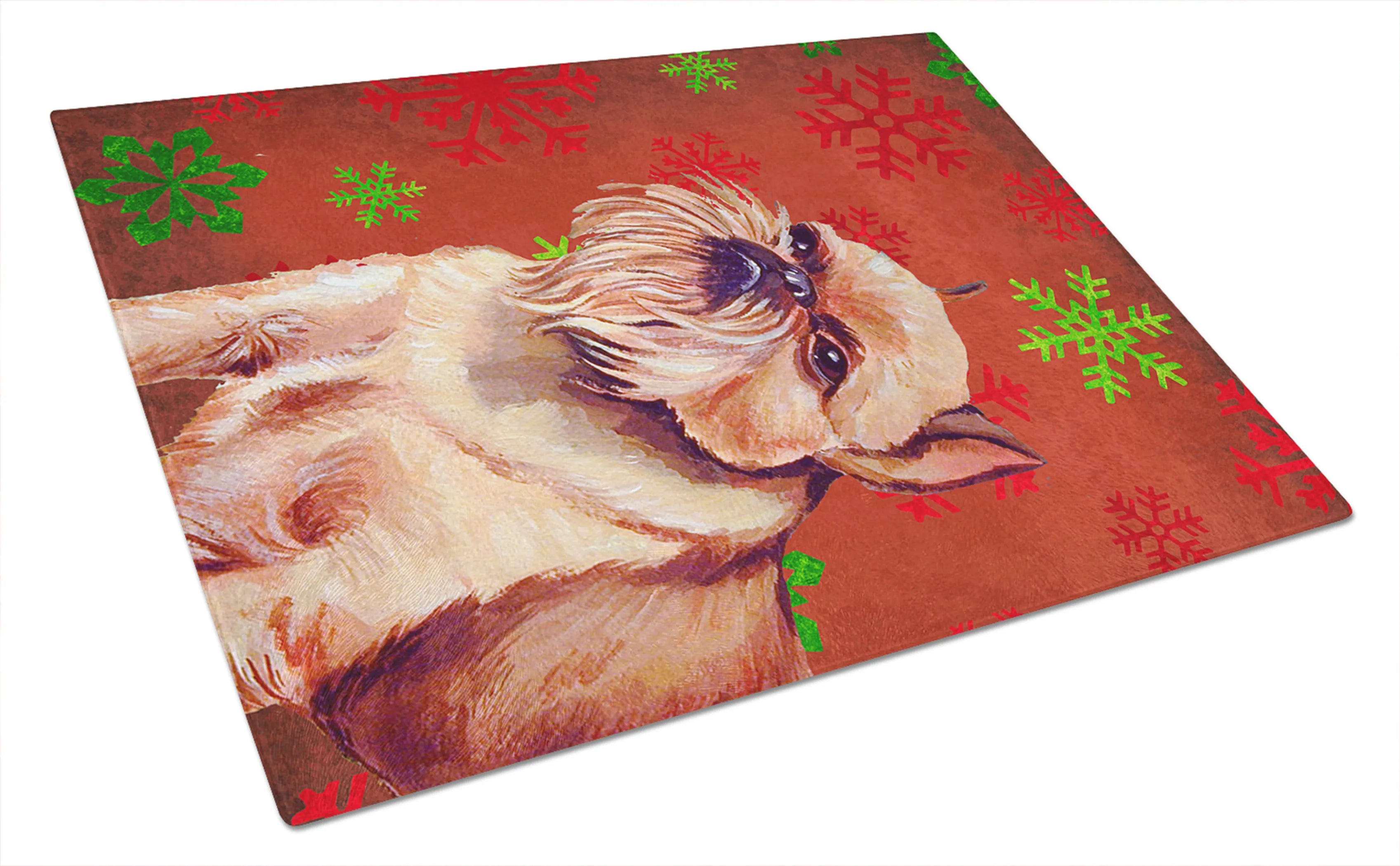 Christmas Design Dog Print Glass Cutting Board Large - Size: 12 X 15 | Pack Of: 1