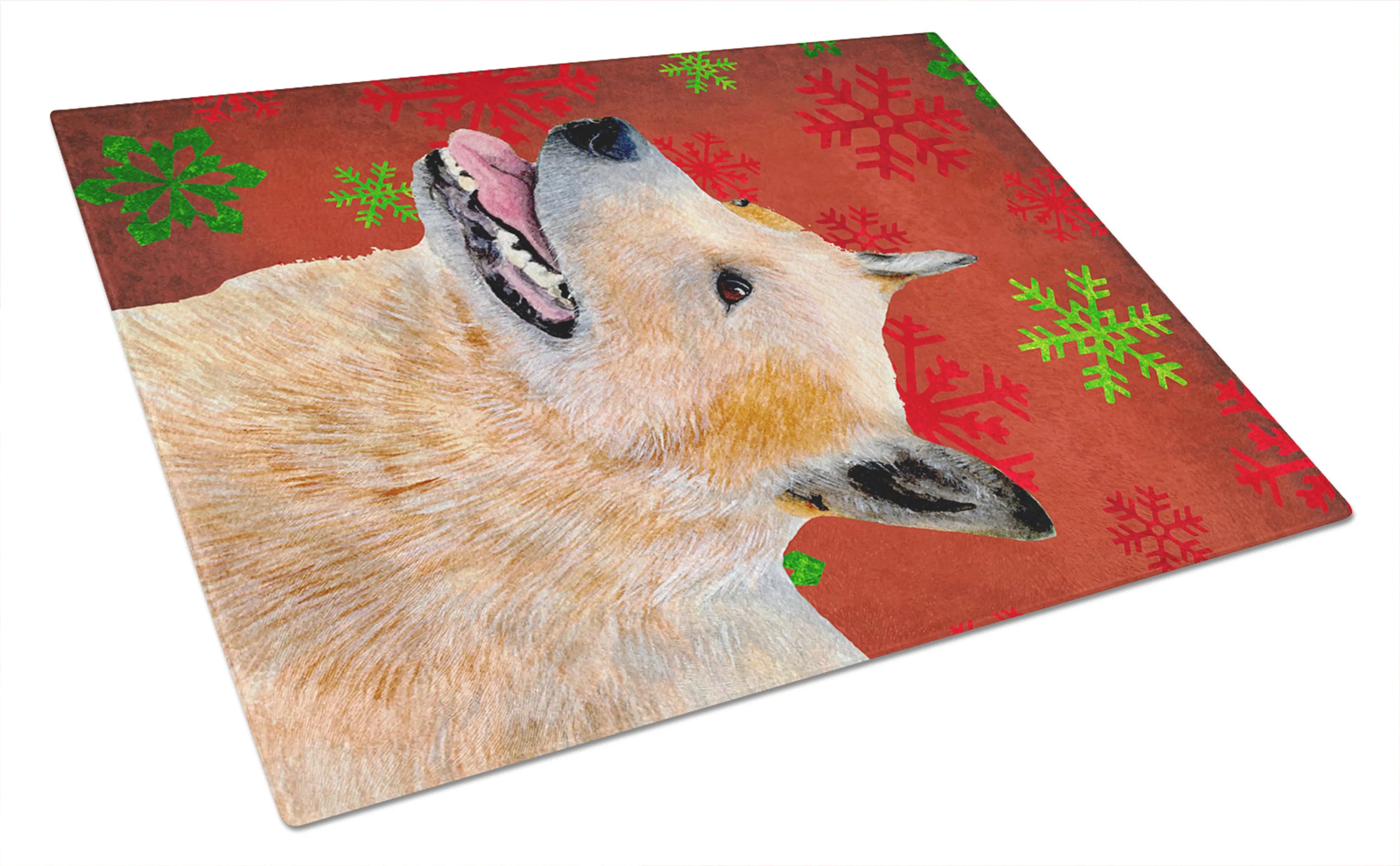 Christmas Design Dog Print Glass Cutting Board Large - Size: 12 X 15 | Pack Of: 1