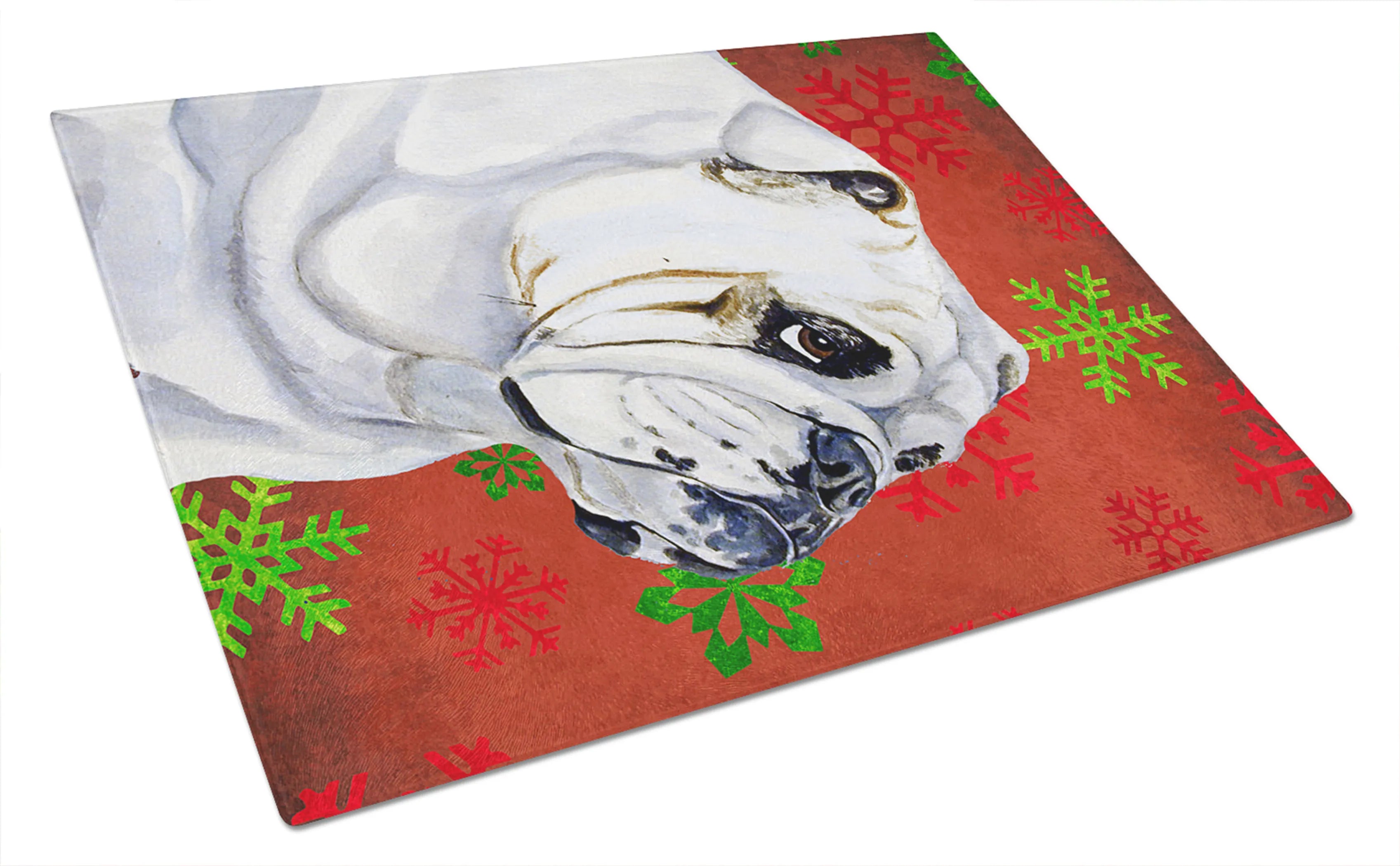 Christmas Design Dog Print Glass Cutting Board Large - Size: 12 X 15 | Pack Of: 1
