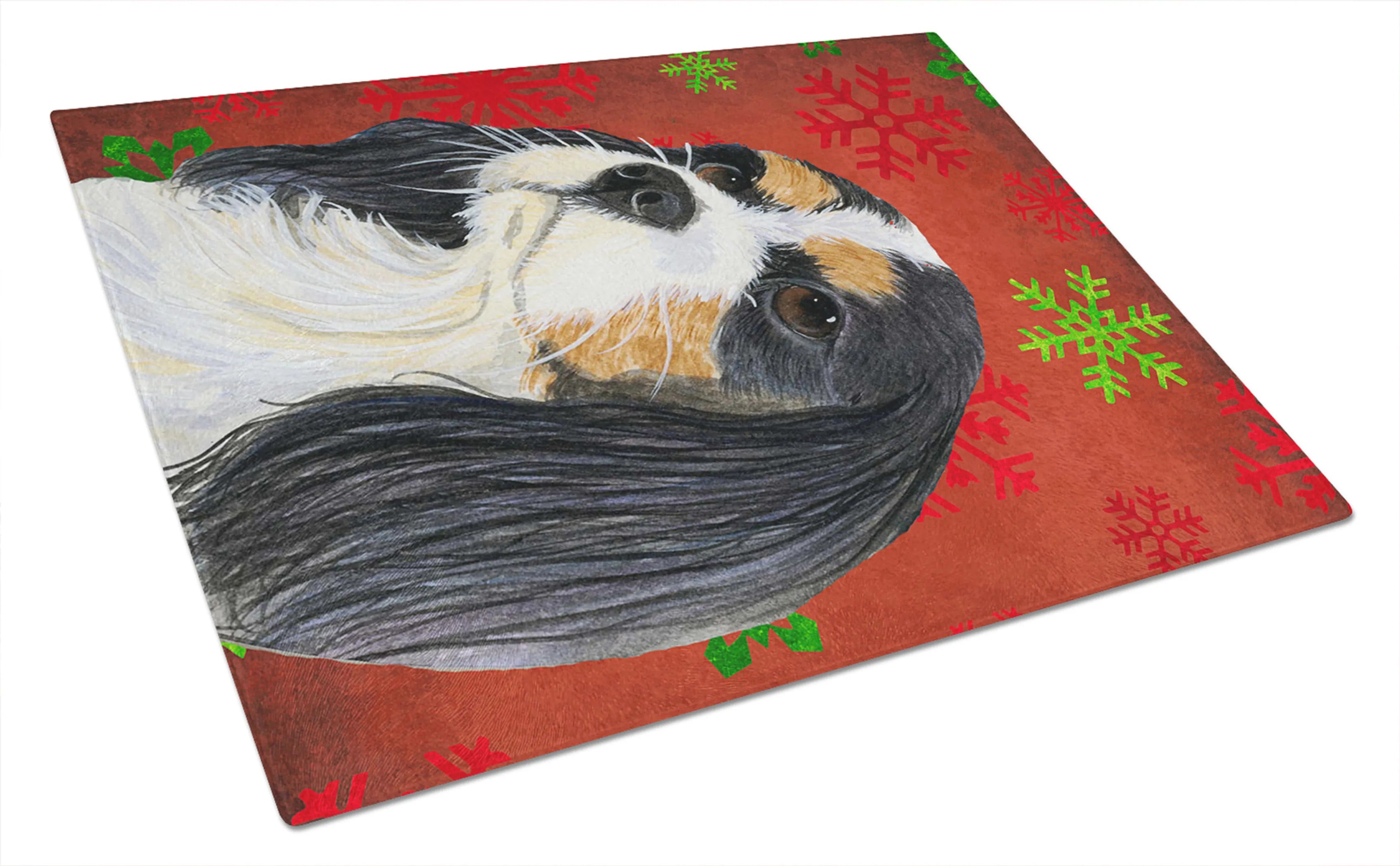 Christmas Design Dog Print Glass Cutting Board Large - Size: 12 X 15 | Pack Of: 1