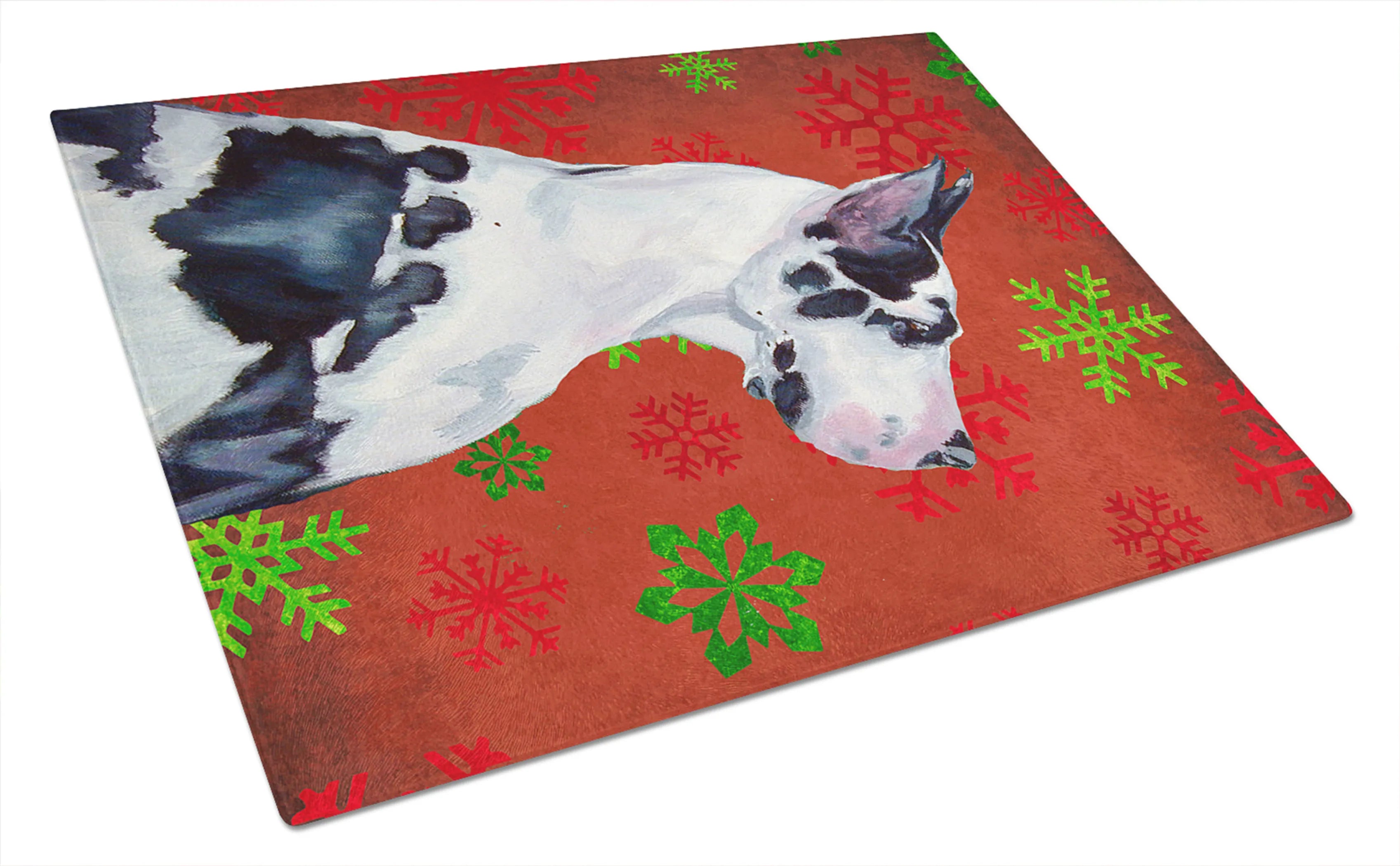 Christmas Design Dog Print Glass Cutting Board Large - Size: 12 X 15 | Pack Of: 1