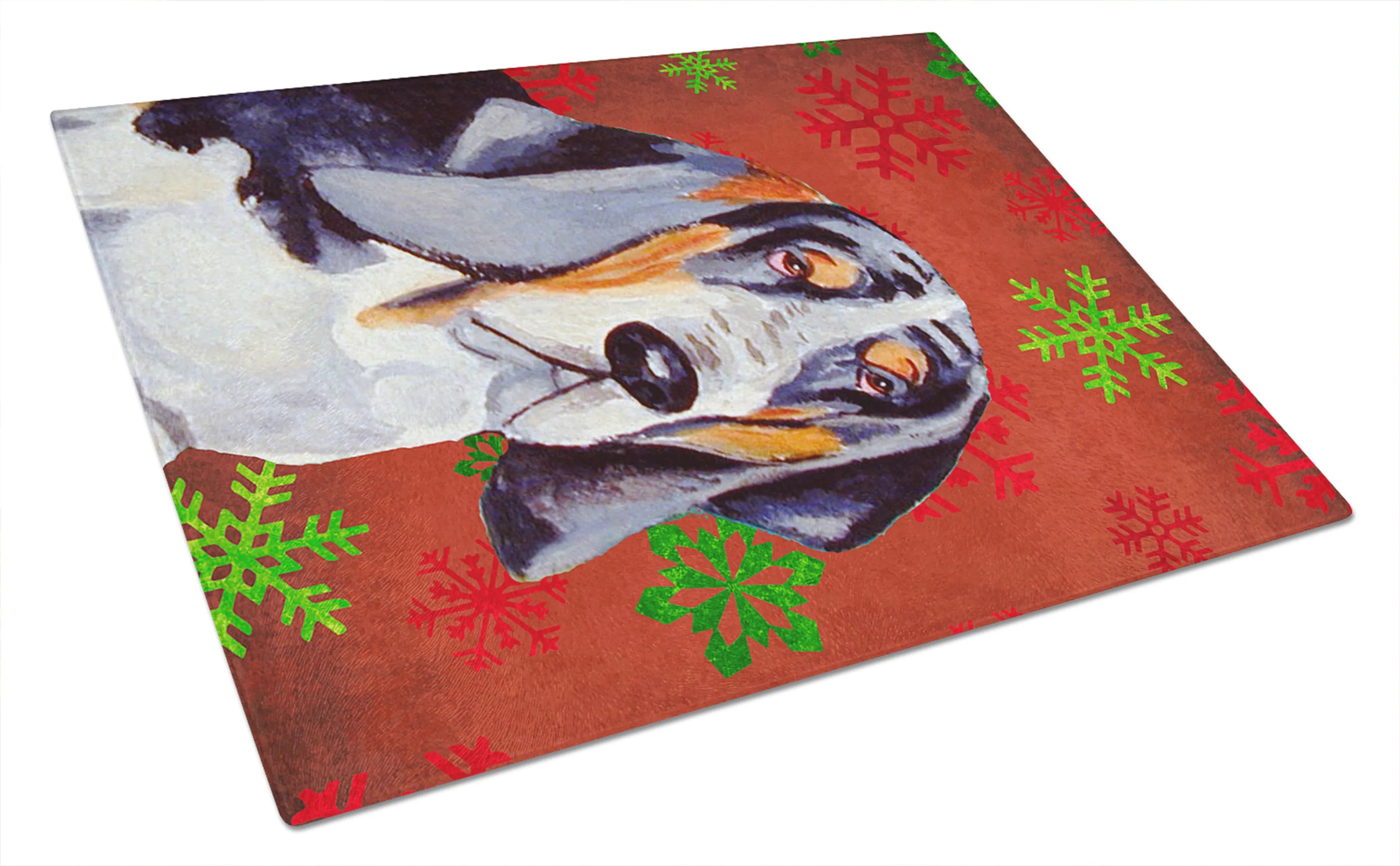 Christmas Design Dog Print Glass Cutting Board Large - Size: 12 X 15 | Pack Of: 1