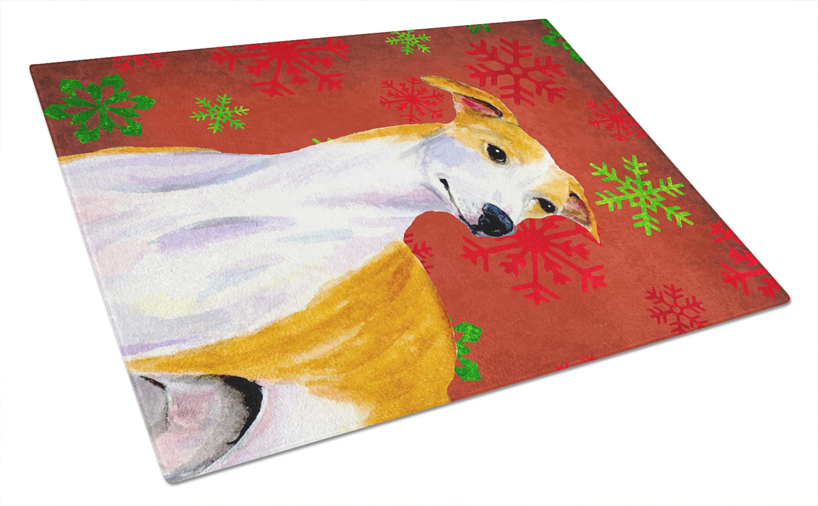 Christmas Design Dog Print Glass Cutting Board Large - Size: 12 X 15 | Pack Of: 1
