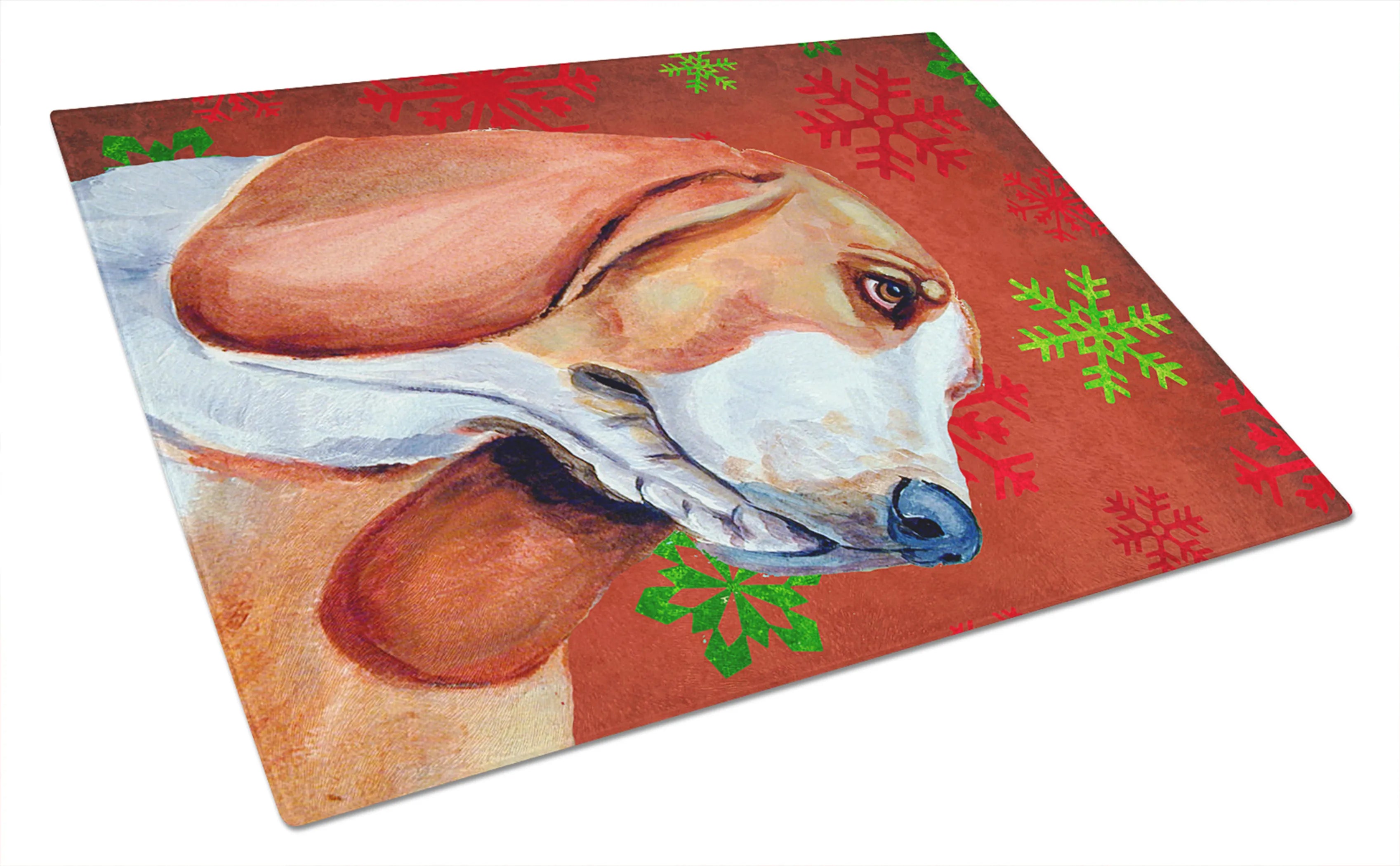 Christmas Design Dog Print Glass Cutting Board Large - Size: 12 X 15 | Pack Of: 1