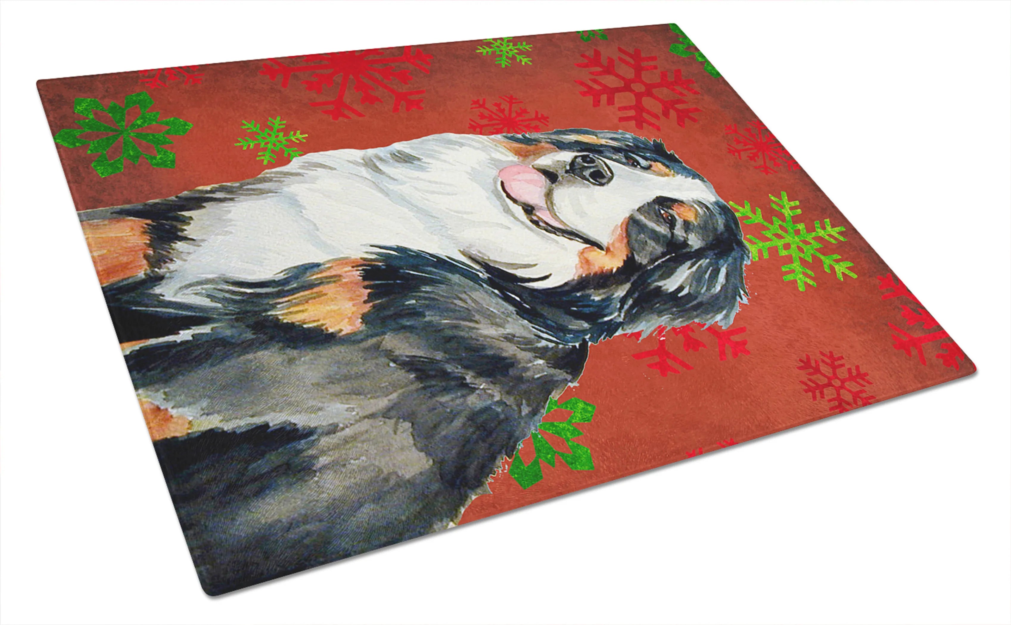 Christmas Design Dog Print Glass Cutting Board Large - Size: 12 X 15 | Pack Of: 1