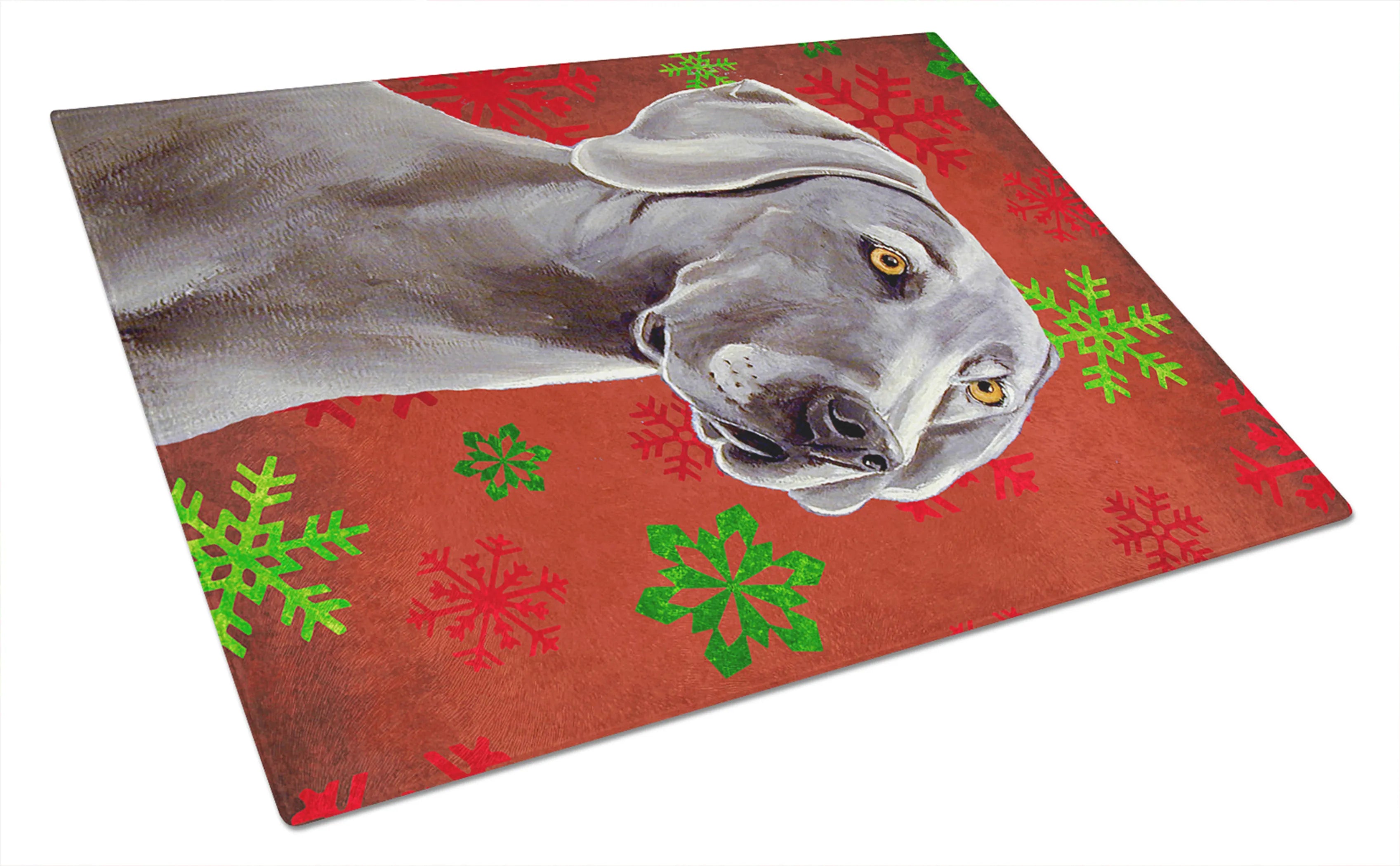 Christmas Design Dog Print Glass Cutting Board Large - Size: 12 X 15 | Pack Of: 1
