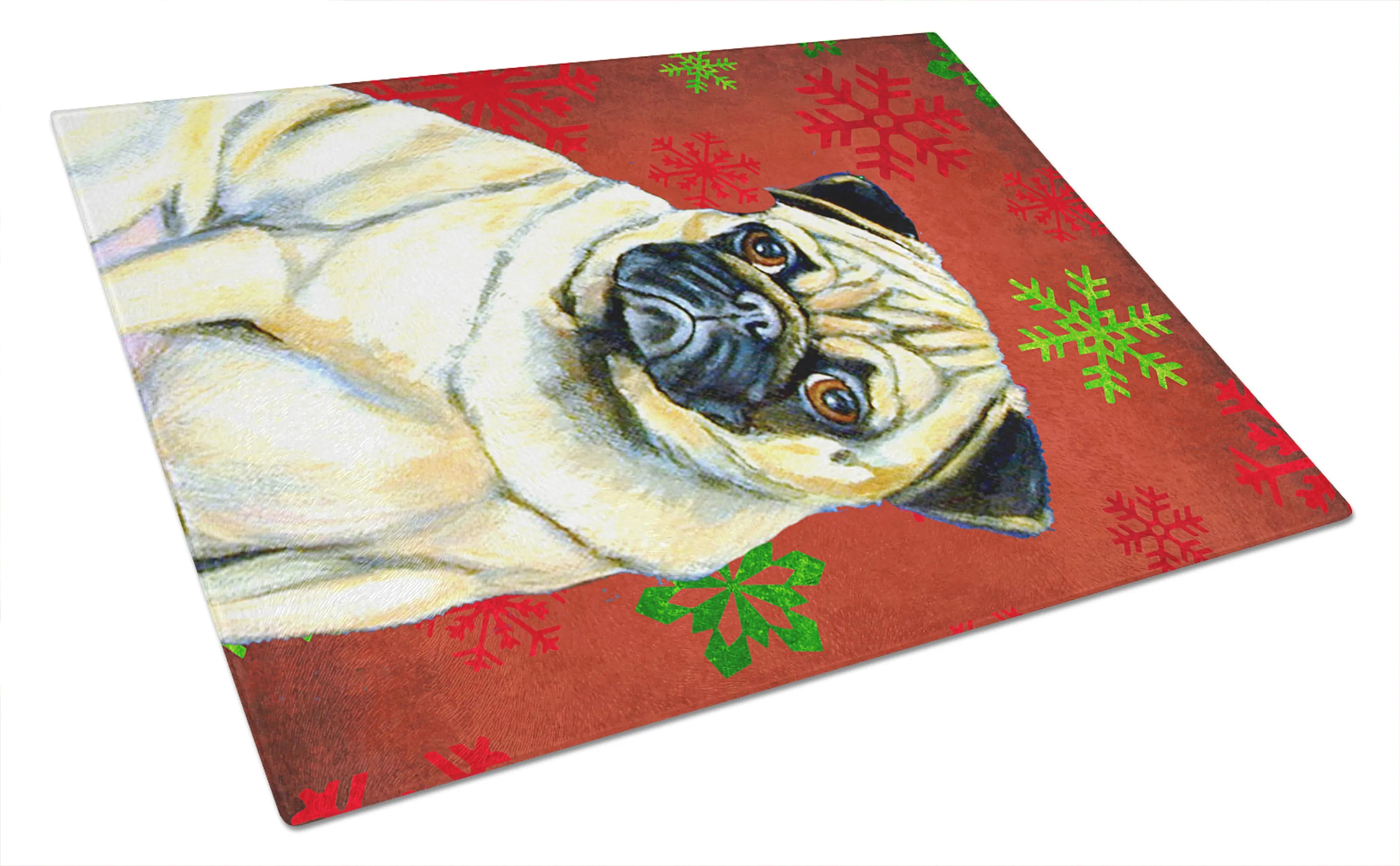Christmas Design Dog Print Glass Cutting Board Large - Size: 12 X 15 | Pack Of: 1