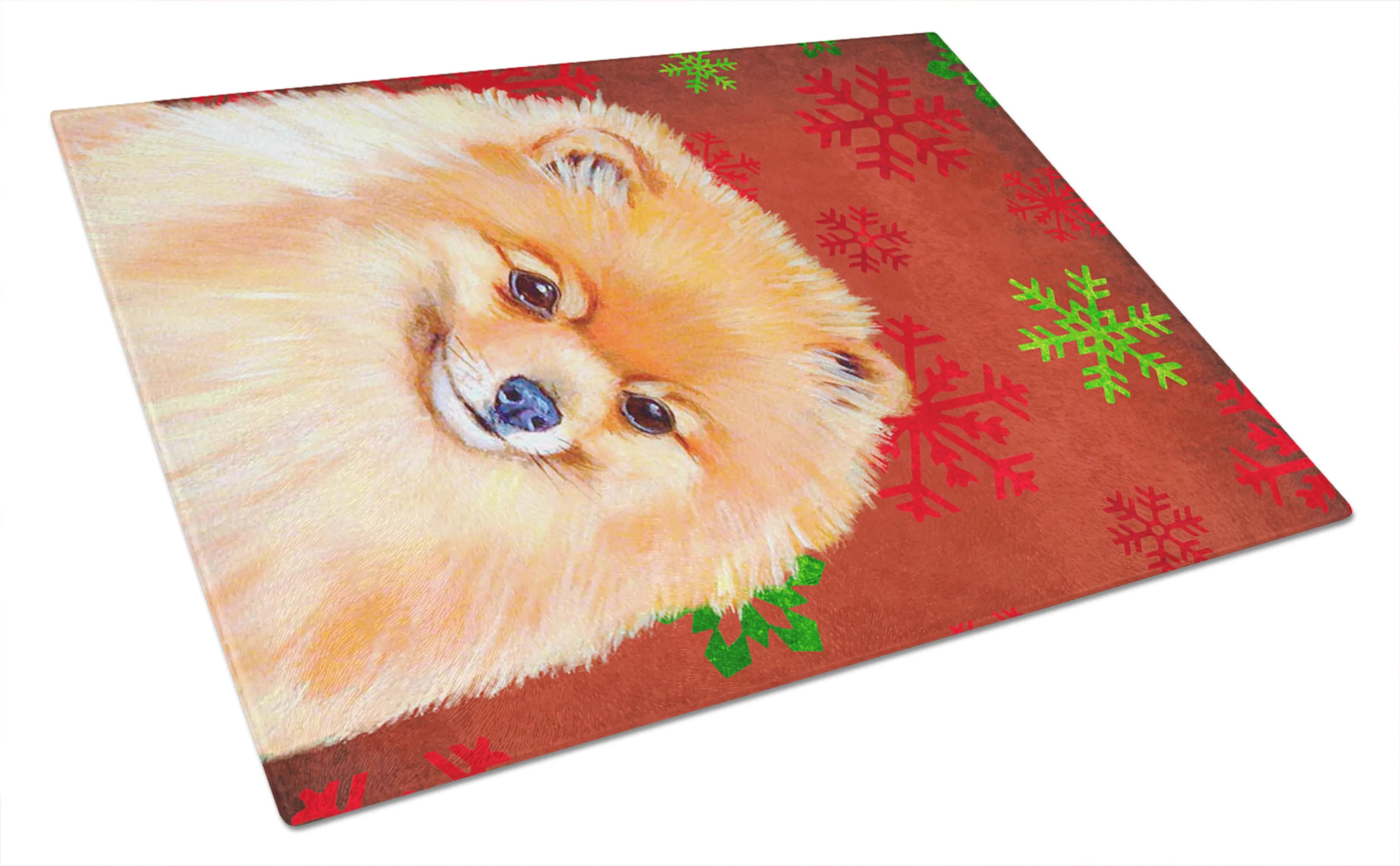 Christmas Design Dog Print Glass Cutting Board Large - Size: 12 X 15 | Pack Of: 1