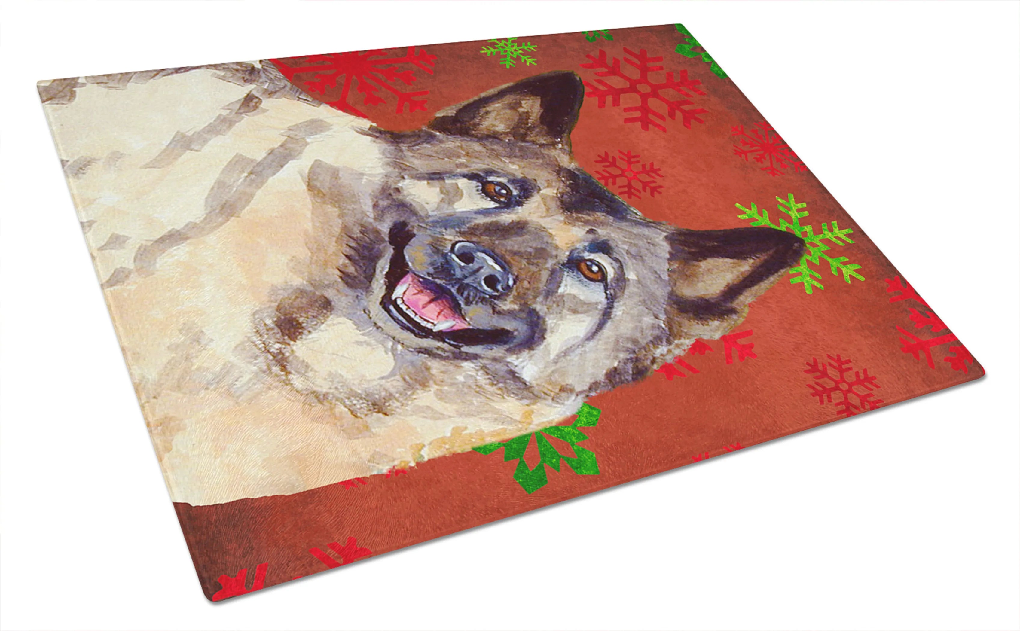 Christmas Design Dog Print Glass Cutting Board Large - Size: 12 X 15 | Pack Of: 1