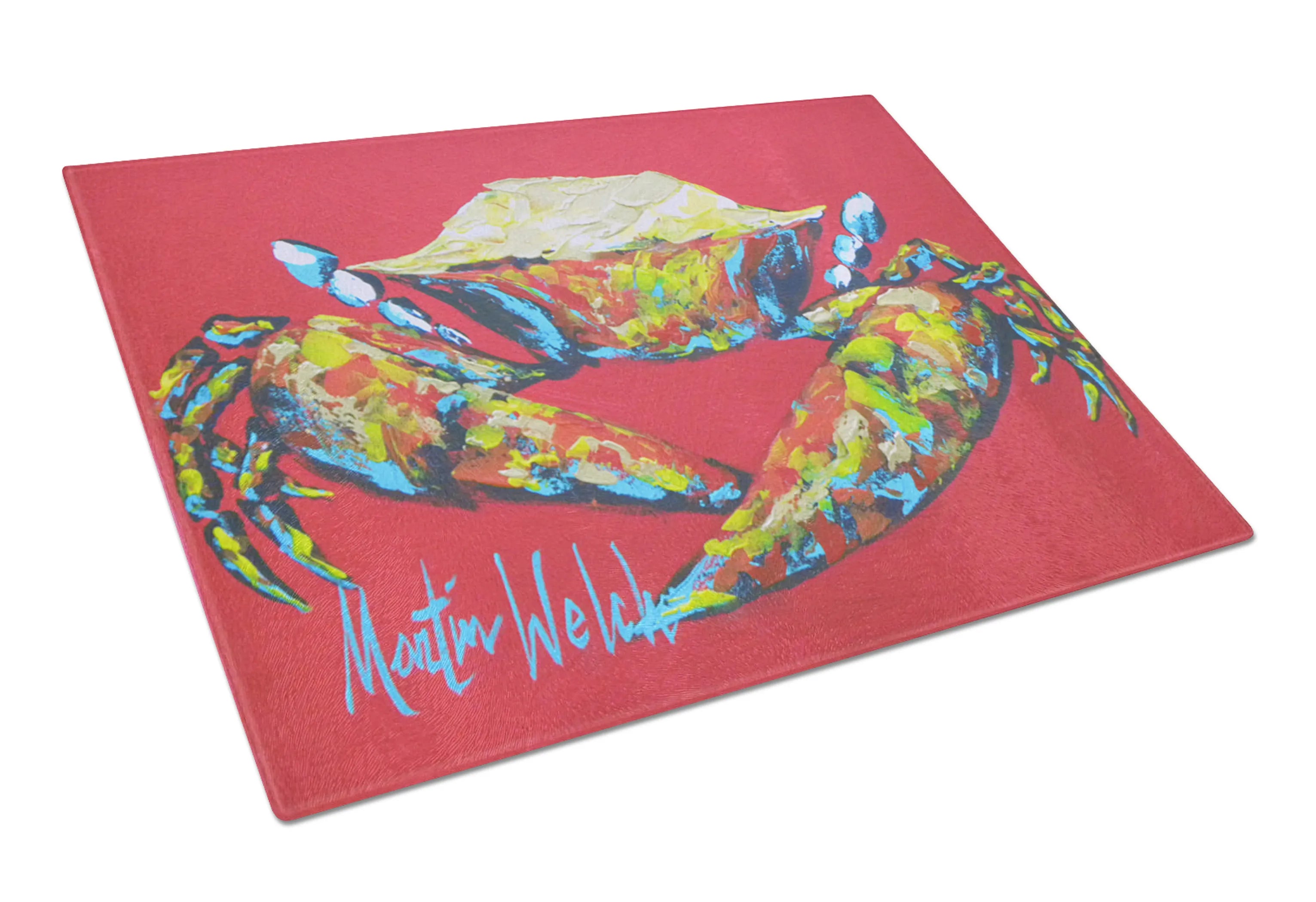 Shellfish Glass Cutting Board Large